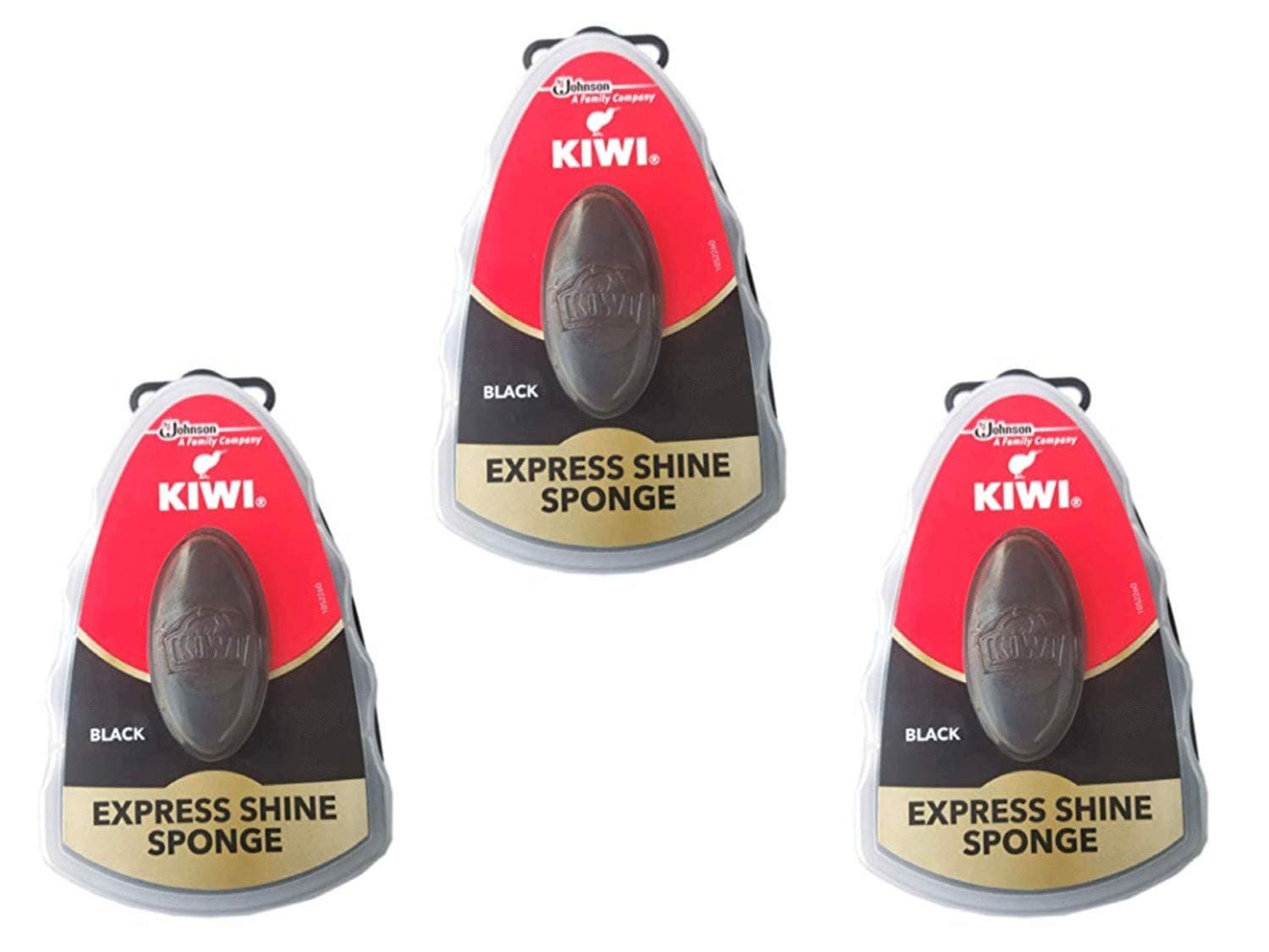 Kiwi By Be The Bestest Express Shoe Shine Sponge, Black 0.2 fl oz (pack of 3)