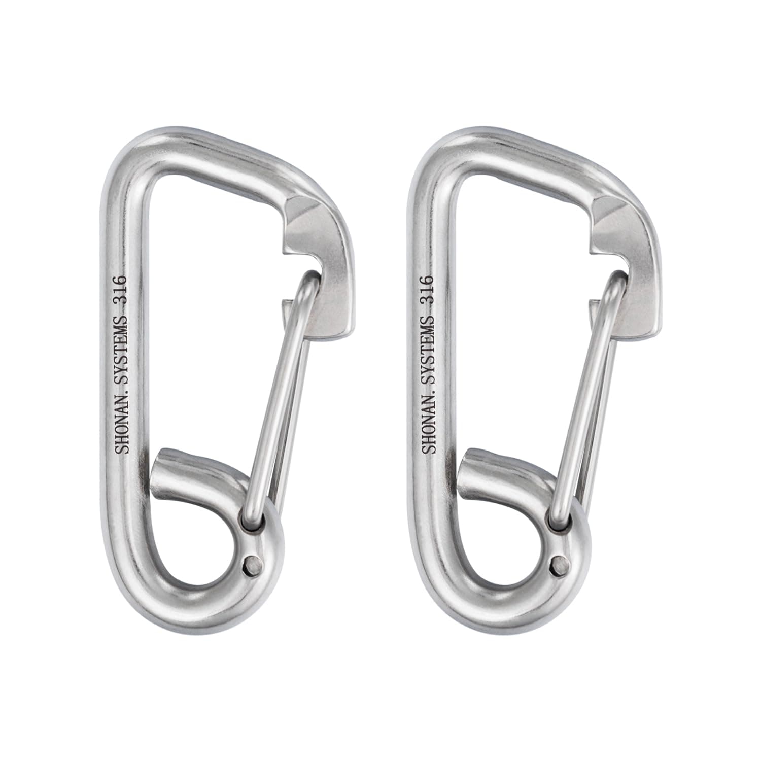 SHONAN Marine Boat Hooks, Stainless Steel Carabiner Heavy Duty Snap Hook, Rope Clips for Jet Ski, Kayak and Boat Dock Lines