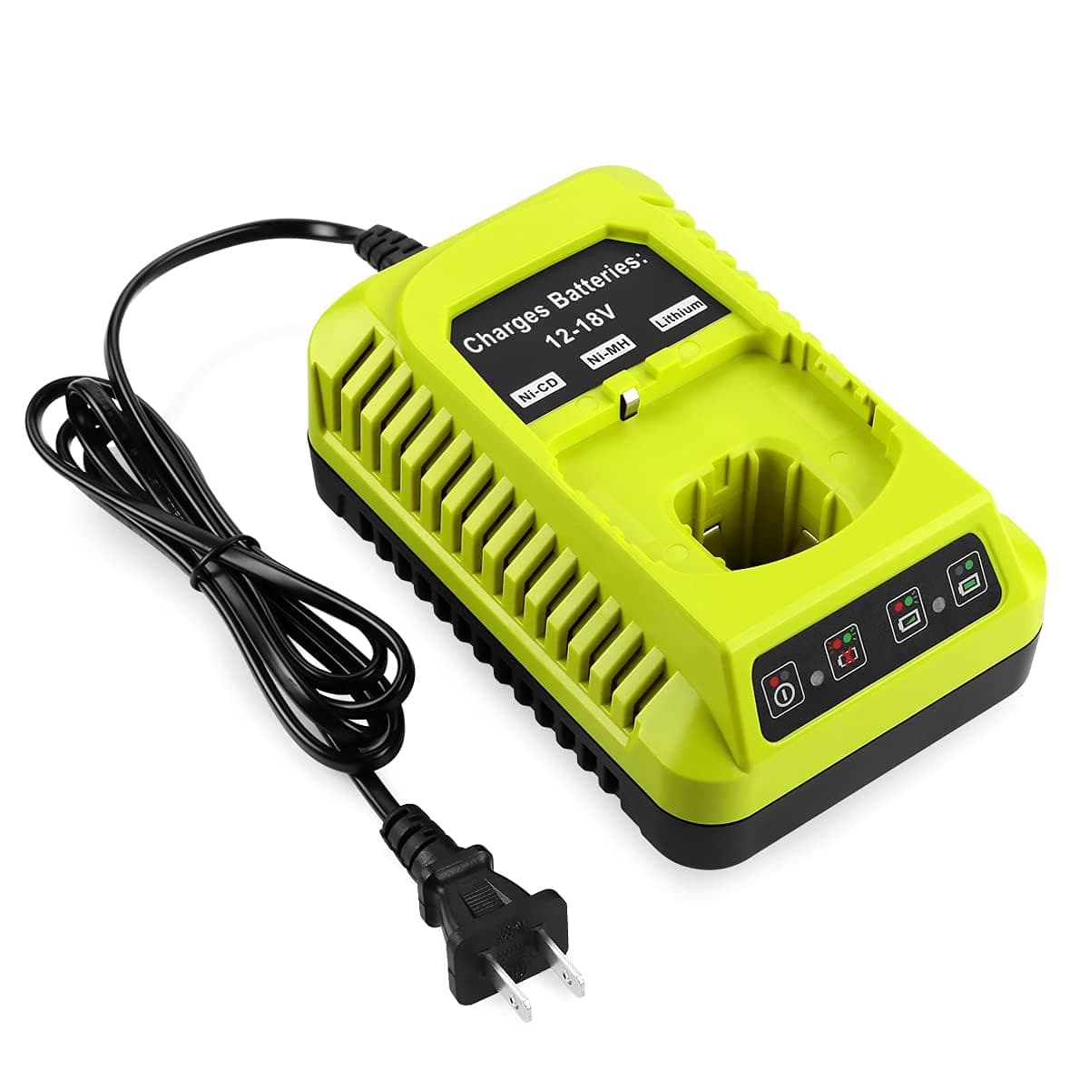 Powilling P117 Dual Chemistry IntelliPort Charger Li-ion & Ni-cad Ni-Mh Battery Charger 12V MAX and 18V MAX For Ryobi ONE Plus