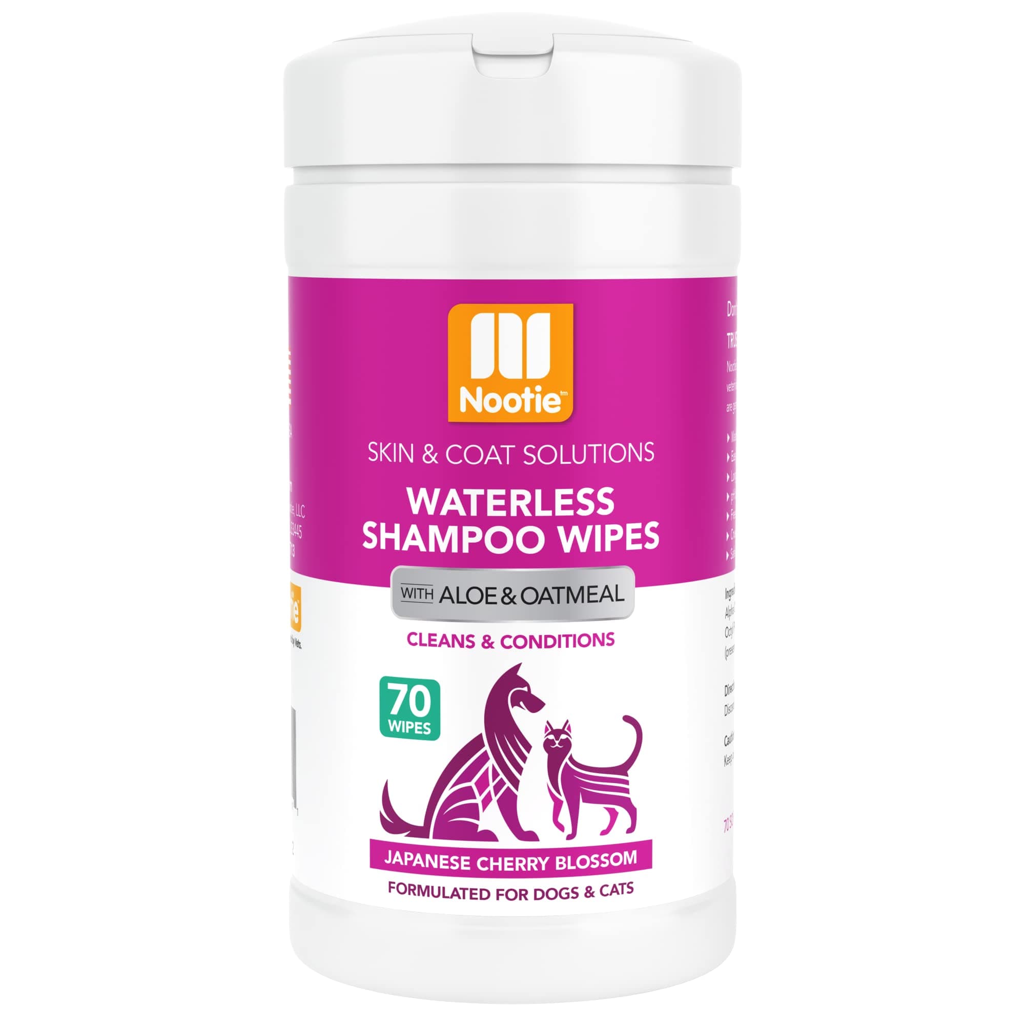 Waterless Shampoo Wipes For Dogs & Cats-Long Lasting Fragrances-Sold In Over 3000 Vet Clinics-Made In U.S.A. 70 Count