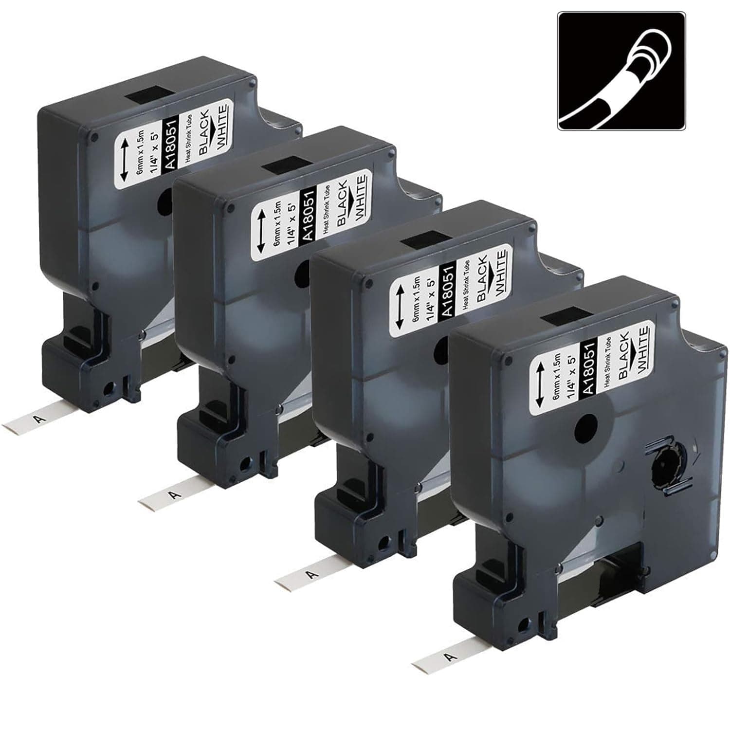 4 pack 18501 1/4'' heat shrink tubes