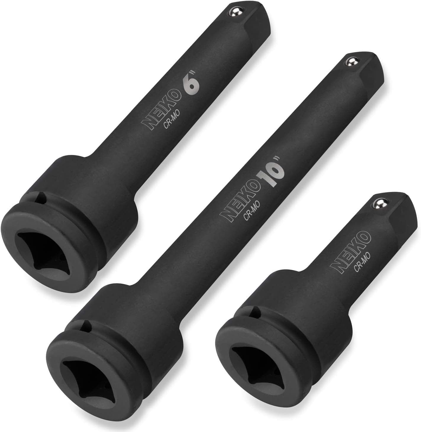 Neiko 00236A 3/4-Inch-Drive Impact Extension-Bar Set, Made with CRV Steel, 4-Inch, 6-Inch, and 10-Inch Sizes, 3-Piece Set