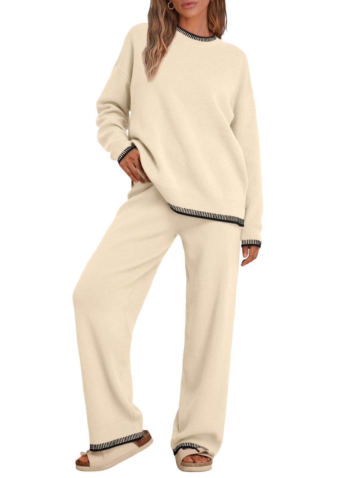 LILLUSORY2 Piece Knit Lounge Sets For Women Matching Sets