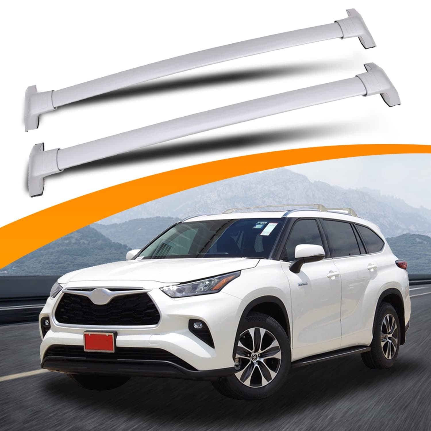 Snailfly Silver Cross Bars Roof Racks Fit for 2020-2026 Toyota Highlander XLE XSE Limited Platinum (Models with Side Rails)