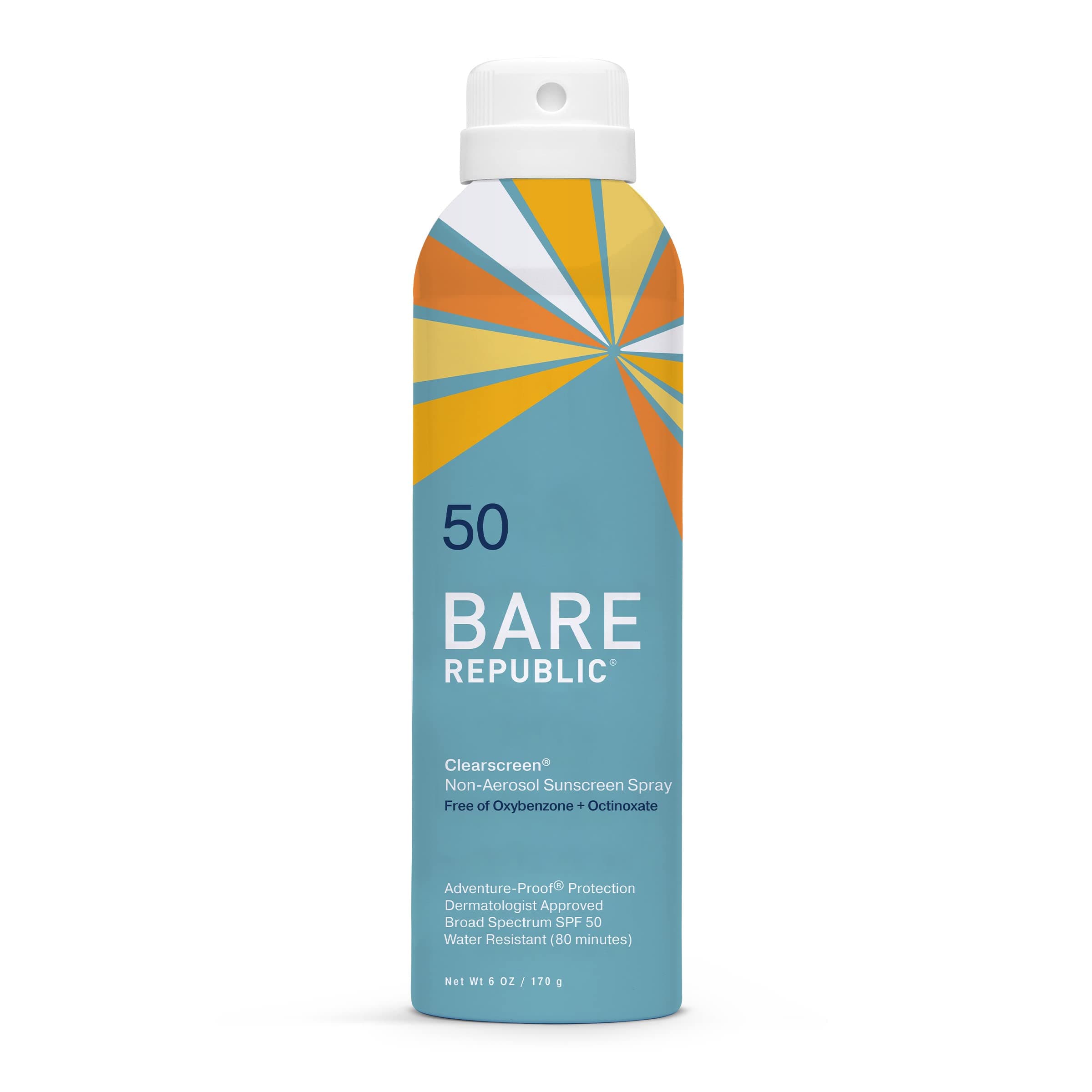 Clearscreen Sunscreen SPF 50 Sunblock Spray, Water Resistant with an Invisible Finish, 6 Fl Oz