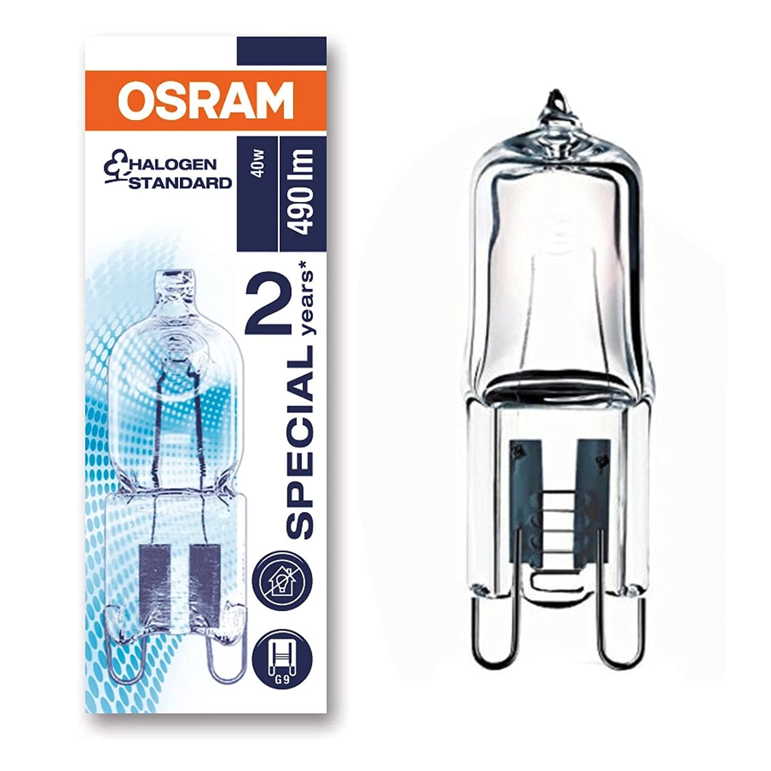 Osram 40w 230v G9 66740 Halopin Oven Rated Halogen Lamp