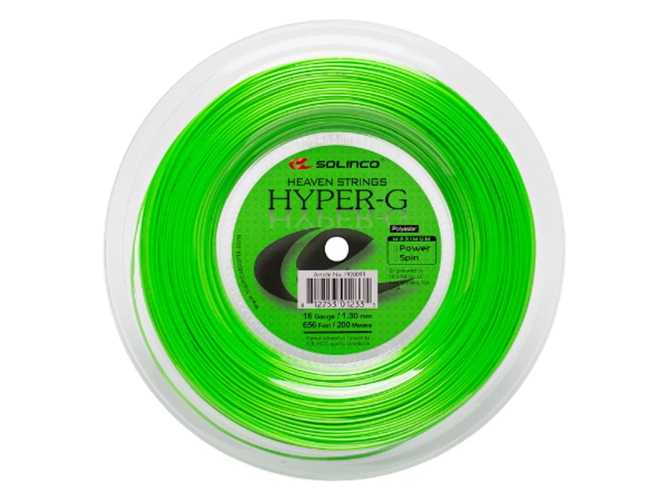 Solinco Hyper-G Co-Polyester Tennis String Reel 656 ft / 200 m Extreme Spin, Power & Control - TruTension Technology, Durable High-Performance Polyester