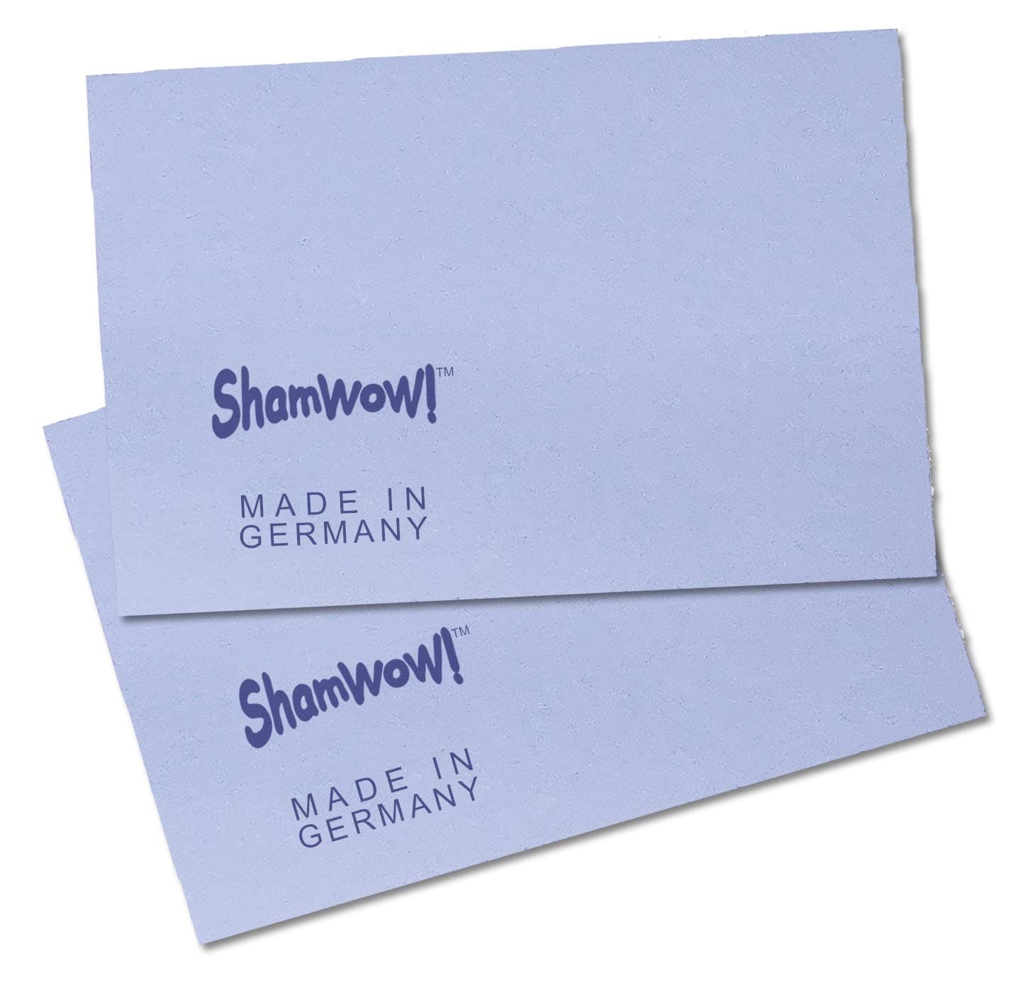 ShamWowThe Original Mini - Super Absorbent Multi-Purpose Cleaning Shammy (Chamois) Towel Cloth, Machine Washable, Will Not Scratch, Blue (2 Pack)
