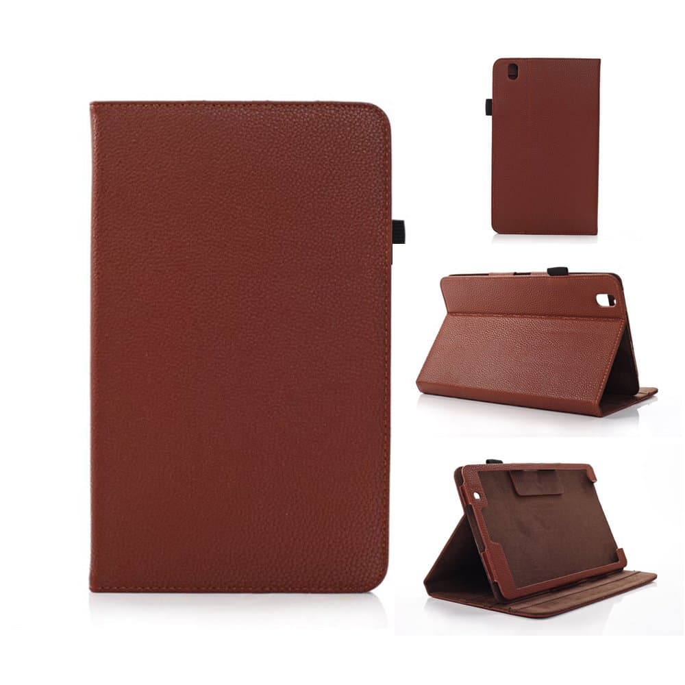 Annzon Litchi Leather Case Stand For Samsung Galaxy Tab Pro 8.4 Case - Premium Slim Hard Shell Leather Case Cover SM-T320/325 (2014 Edition) (Galaxy Tab Pro 8.4 (SM-T320/325), Brown)