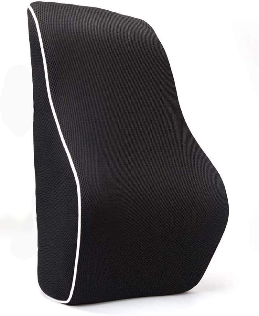 obliq Memory Foam Chair Cushion for Back Pain Relief Orthopedic Lumbar Support Backrest Pillow for Office Chairs & Cars(Black)
