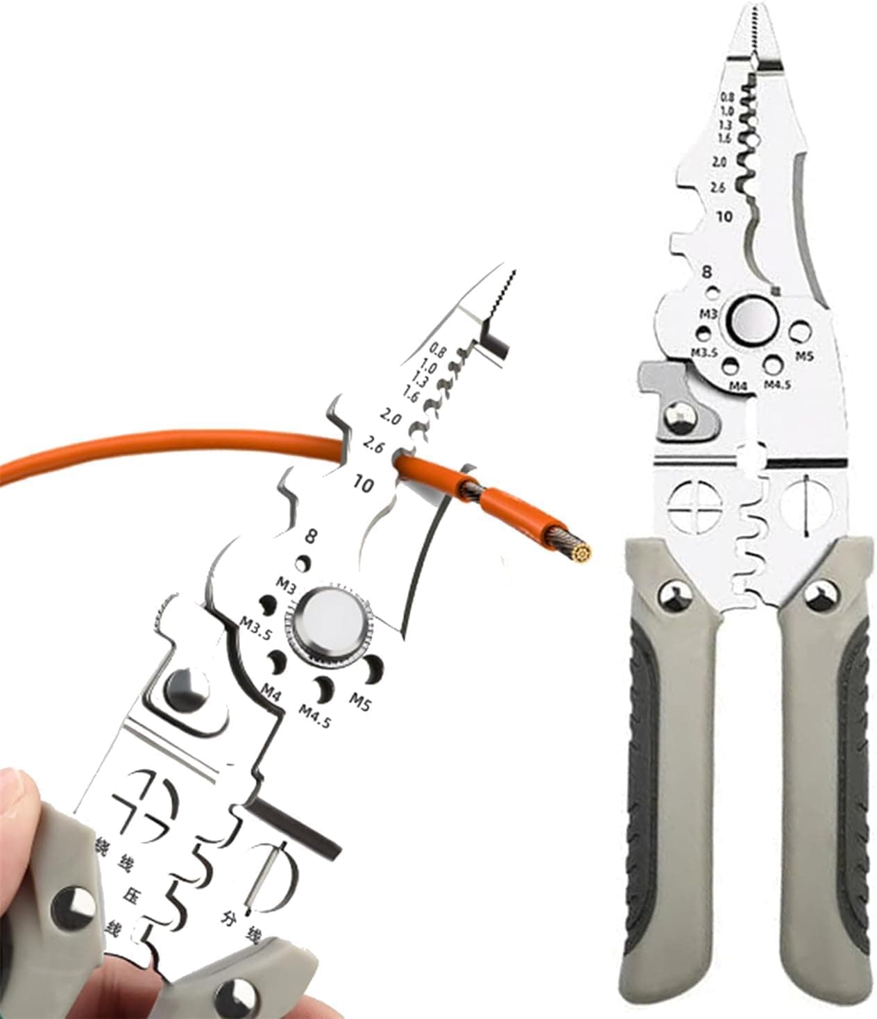 Multifunctional Wire Stripper Crimper Cable Cutter Plier Professional Electrical Wire Stripping Tool, Self Adjusting Wire Stripper and Cutter for Electrical Cable Cutting, Crimping Tool