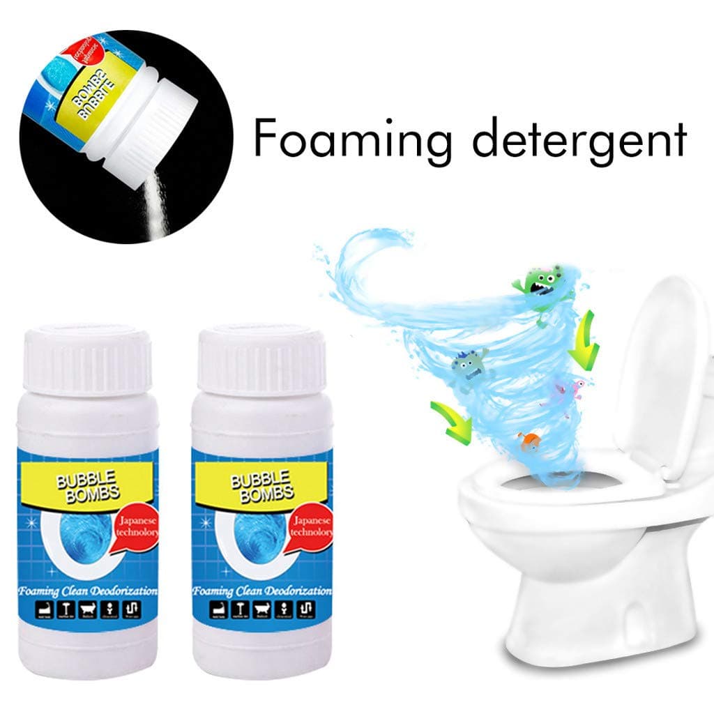 bingT Quick Foaming Toilet Cleaner,Pipe Dredge Cleaning Detergent,Fast Effective Foaming Cleaner for Toilet Washing Machine Sink Floor Tile,Kitchen Toilet Pipeline Quick Cleaning Tool,100g