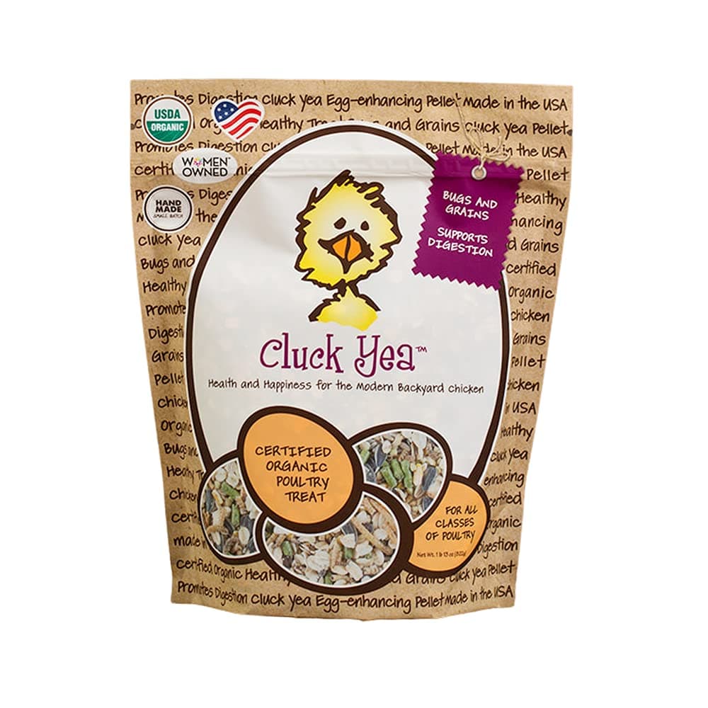 Treats For Chickens Cluck Yea Chicken Snack Supplement – Organic Chicken Treats for Hens - Mealworms for Chickens – High Protein Grains, Bugs, Dry Worms, No Added Colors, Preservatives