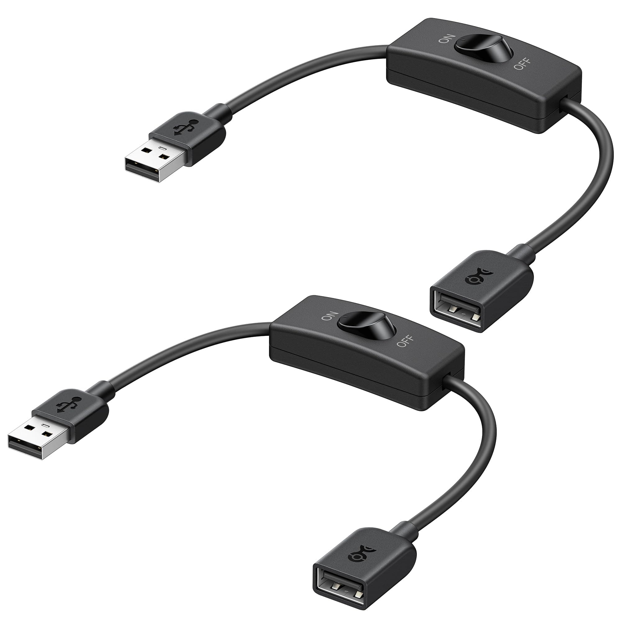 Cable Matters USB延長ケーブル USB電源スイッチ付き ブラック - 0.3メートル / 1フィート
