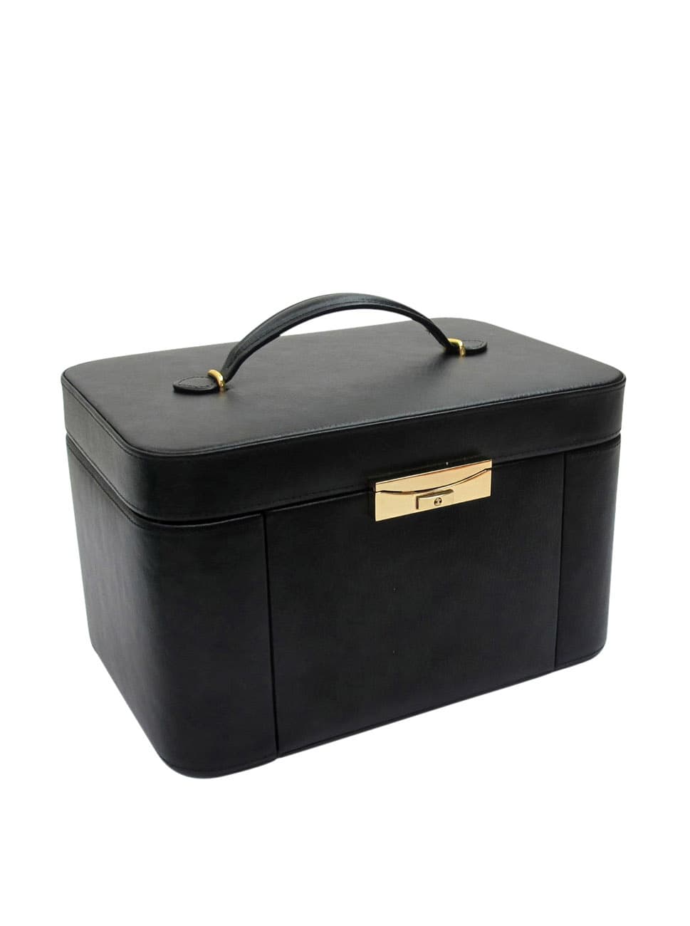 Morelle & Co. Embossed Grain Fine Leather Multi-Compartment Jewelry Chest, Black