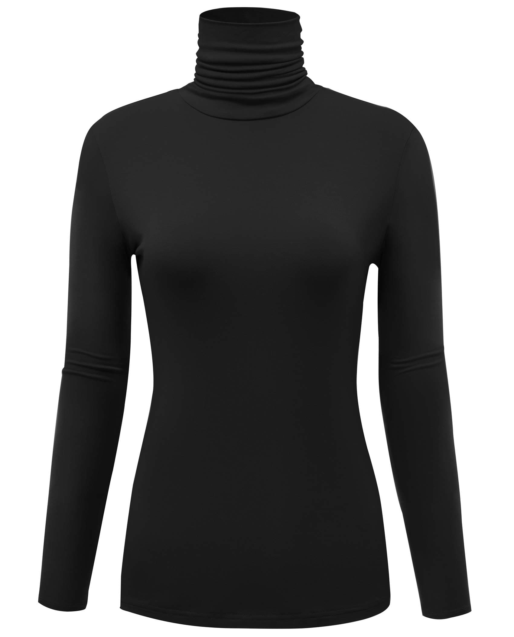 AUHEGN Women's Long Sleeve Lightweight Turtleneck Top Slim Fit Pullover T-Shirt (S-XXL)
