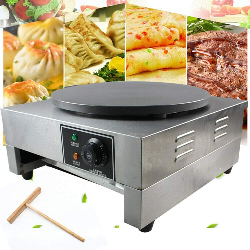 LFJD 3000W 15.7" Electric Crepe Maker Griddle Machine Hot Plate Cooktop Pancake Baker, Temperature adjustable 50-300℃ (122-572℉) US PLUG