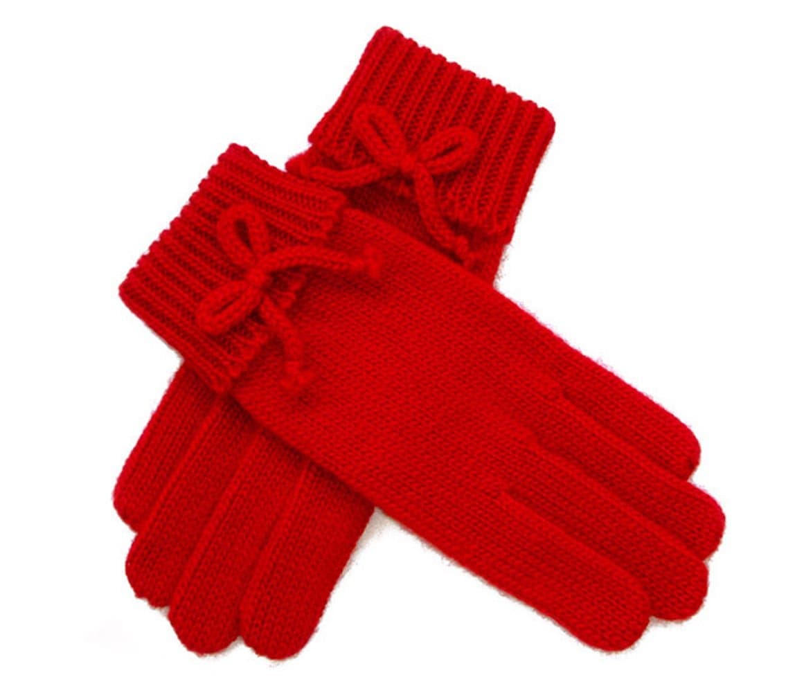 Winter Autumn Sweet Wool Gloves for Women Wool-lined Gloves