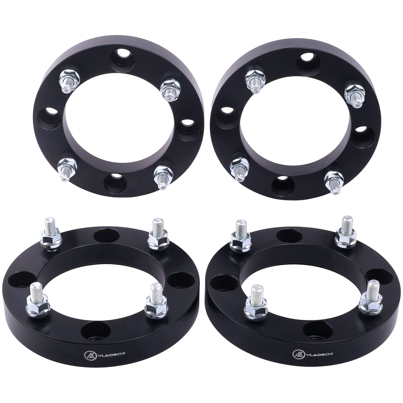 VLAOSCHIBlack Forged 4x137 to 4x156 ATV Wheel Adapters 1 Inch with 12x1.5 Studs Compatible with Kawasaki Can-Am Bombardier 4 Lug 4/137 to 4/156 for Outlander Commander Renegade Bayou -Pack of 4