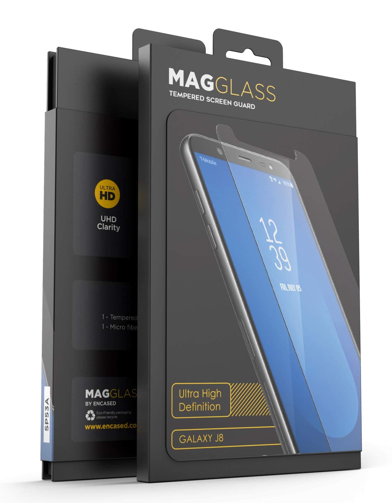MagGlass Tempered Glass for Galaxy J8 Screen Protector, (Case Compatible) Reinforced XT90 Full Display Protection (High Clarity) Crystal Clear HD Screen Guard (for 2018 Samsung J8 Phone)