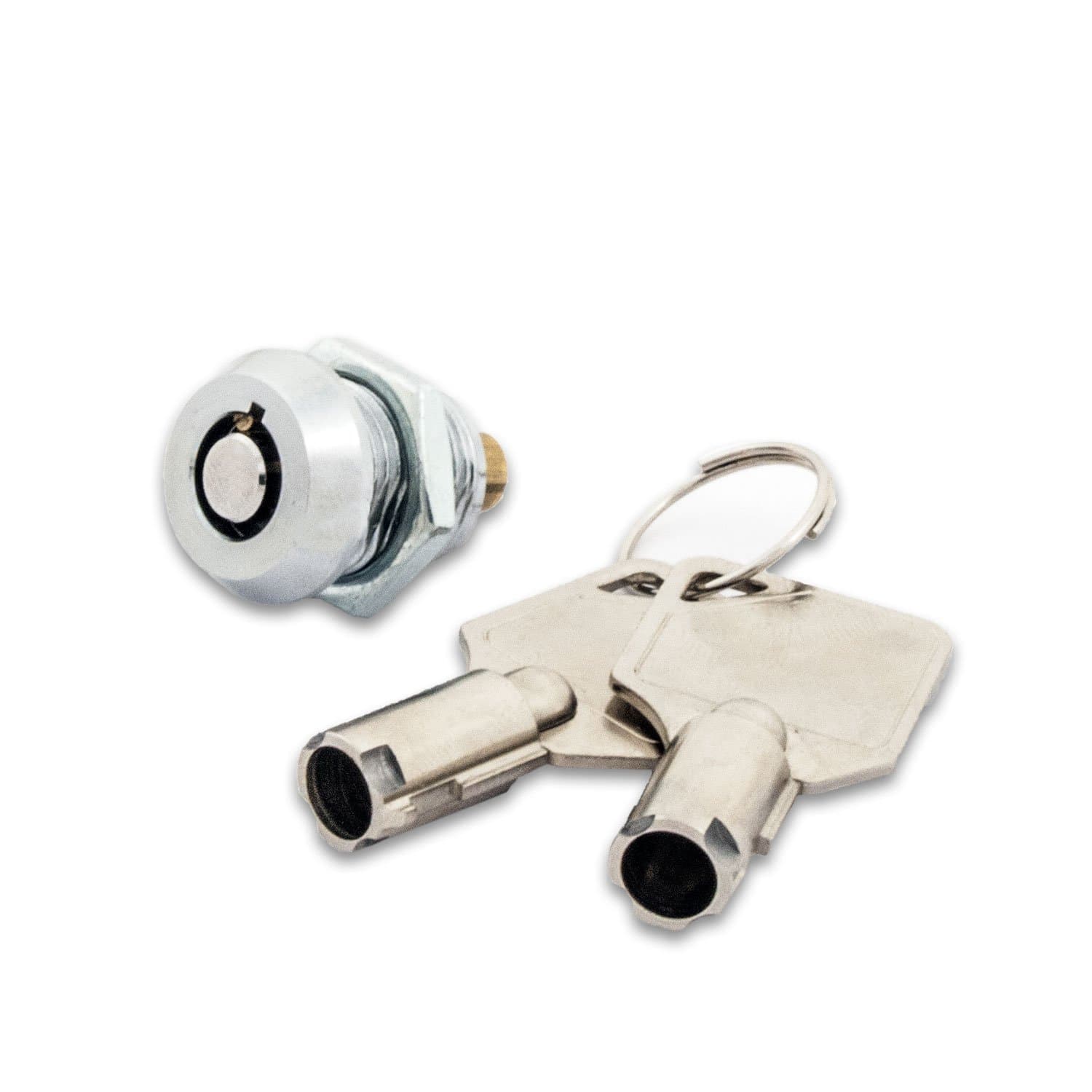 FJM Security MEI-2615B-KD Miniature Tubular Push Locks with Chrome Finish, Keyed Different