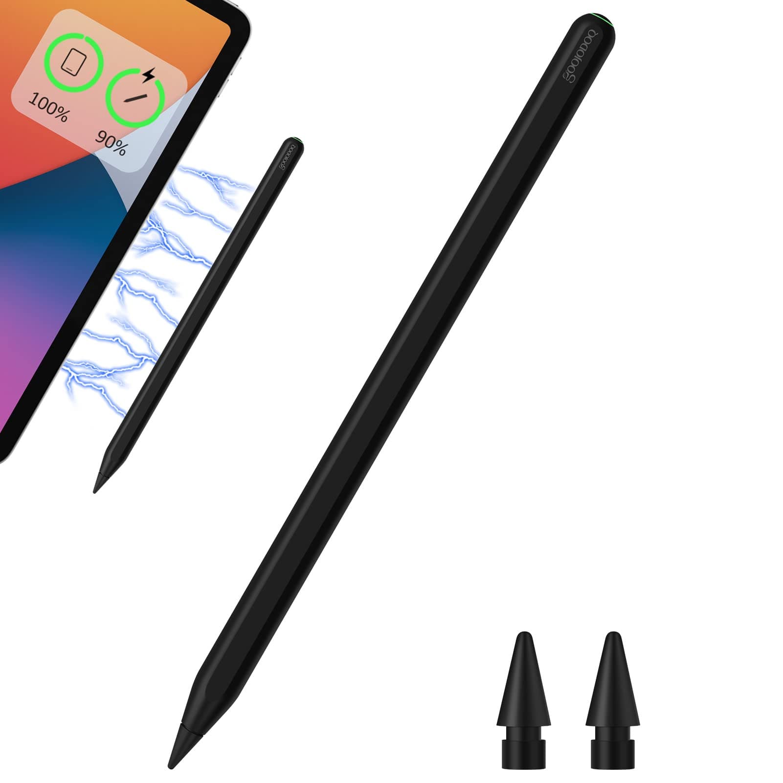 Wireless Charging Stylus Pen for iPad,GOOJODOQ GD13 iPad Pencil 2nd Gen with Tilt Palm Rejection & Bluetooth Magnetic,Compatible with Apple iPad Pro 12.9/11 in, iPad Air 5th/4th Gen, iPad Mini 6th Gen