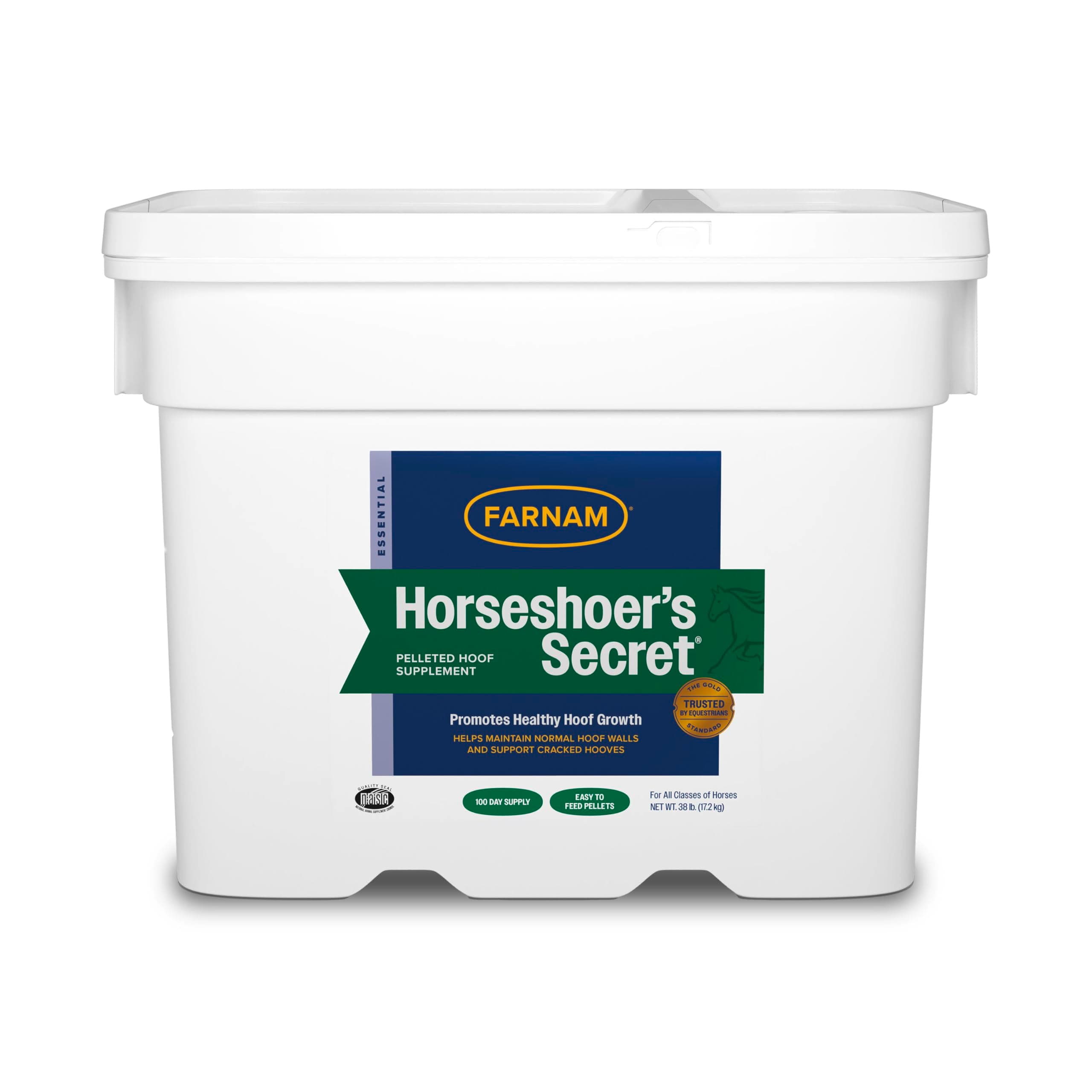 Horseshoer's Secret Pelleted Hoof Supplements, Promotes healthy hoof growth, maintains hoof walls & supports cracked hooves, 38 lbs., 100 day supply