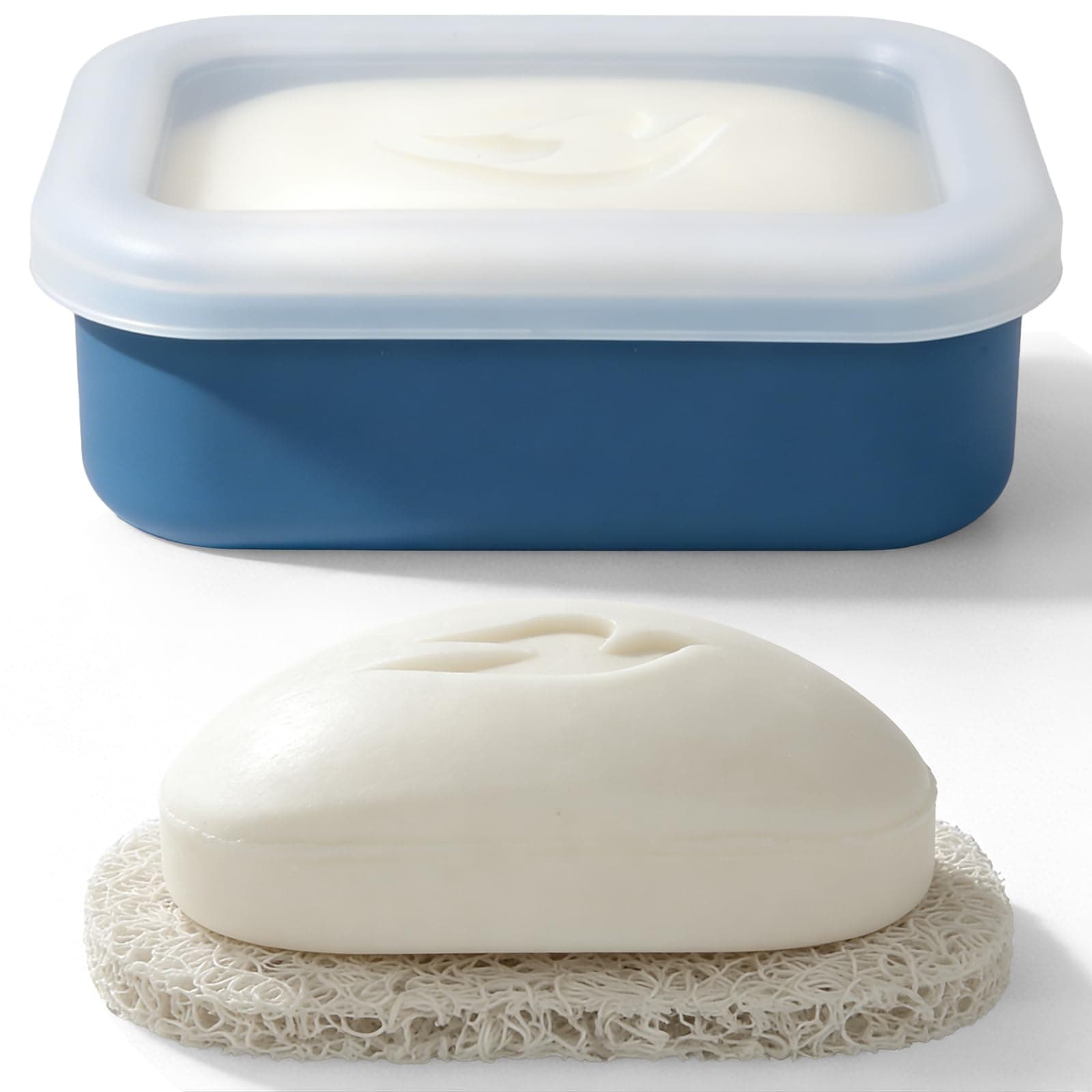 AIMAIAIMAI Compact Leakproof Travel Soap Case, Silicone Travel Soap Container...