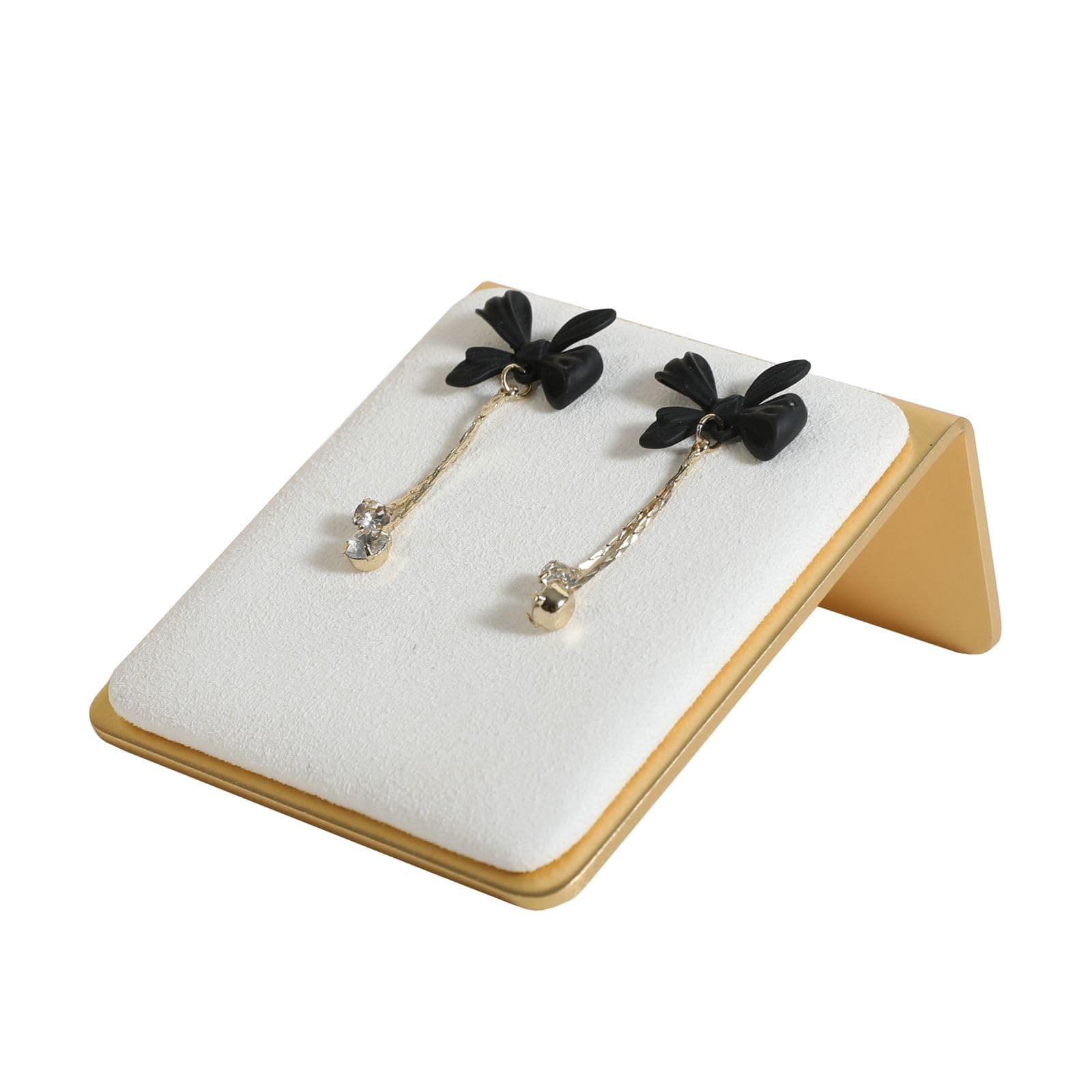 GemeShouGemeShou White Velvet stud earring holders for selling, small earrings storage board for girls, Gold Jewelry earring display stands, Jewelry studs organizer【White】