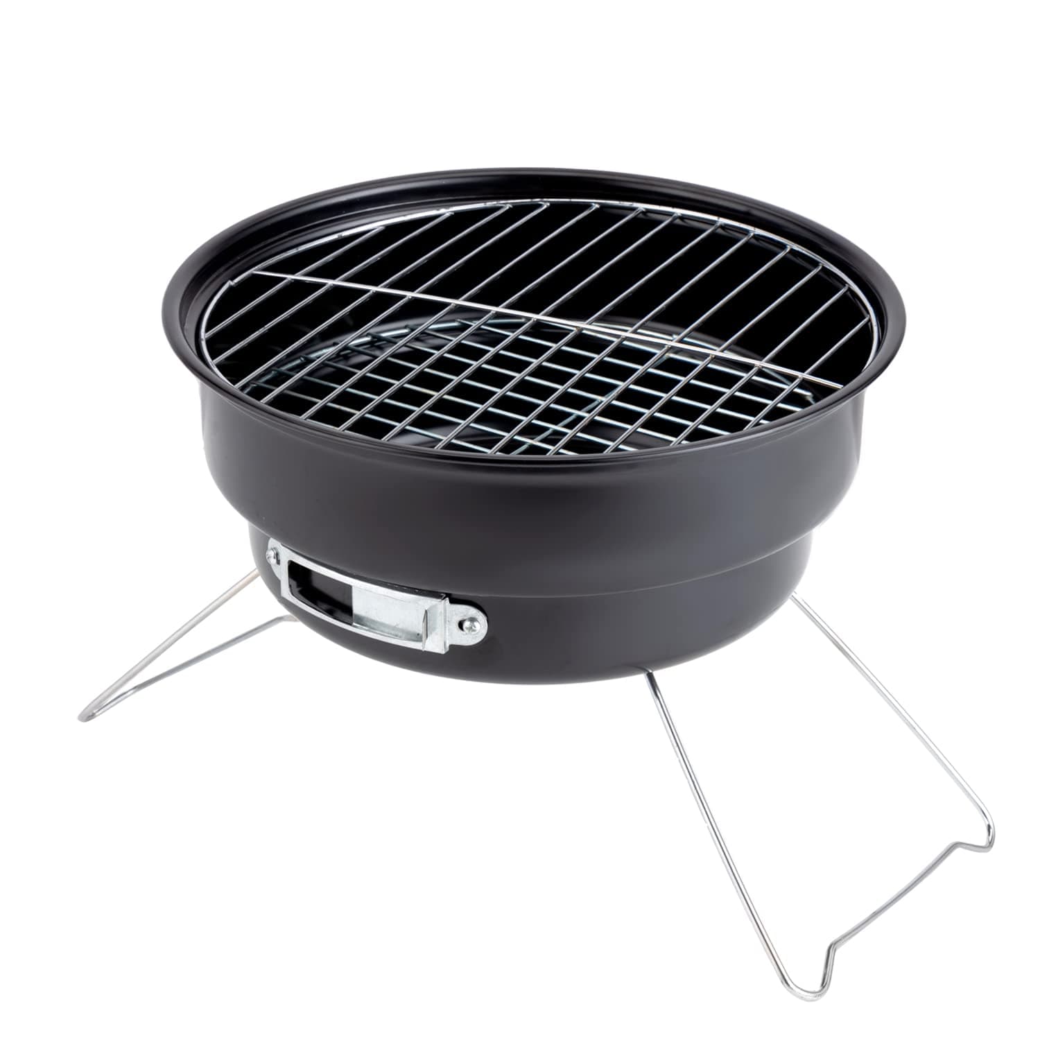 Royalford Round Barbeque Stands With Grill, Foldable, Rf10356 - Durable Iron Construction Larger Grilling Area,Folding Camping Picnic Garden Festival Cooker