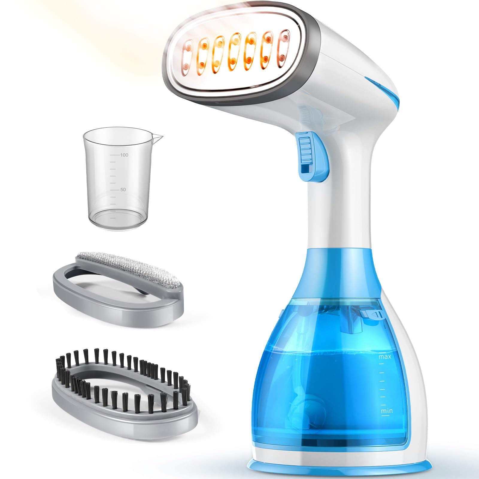 Steamer for Clothes, 15s Heat-up Handheld Clothes Steamer with Large 300ml Tank, 1300W Garment Steamer Fabric Wrinkle Remover, 3 Continuous Steam Modes, Portable Steam Iron for Travel and Home