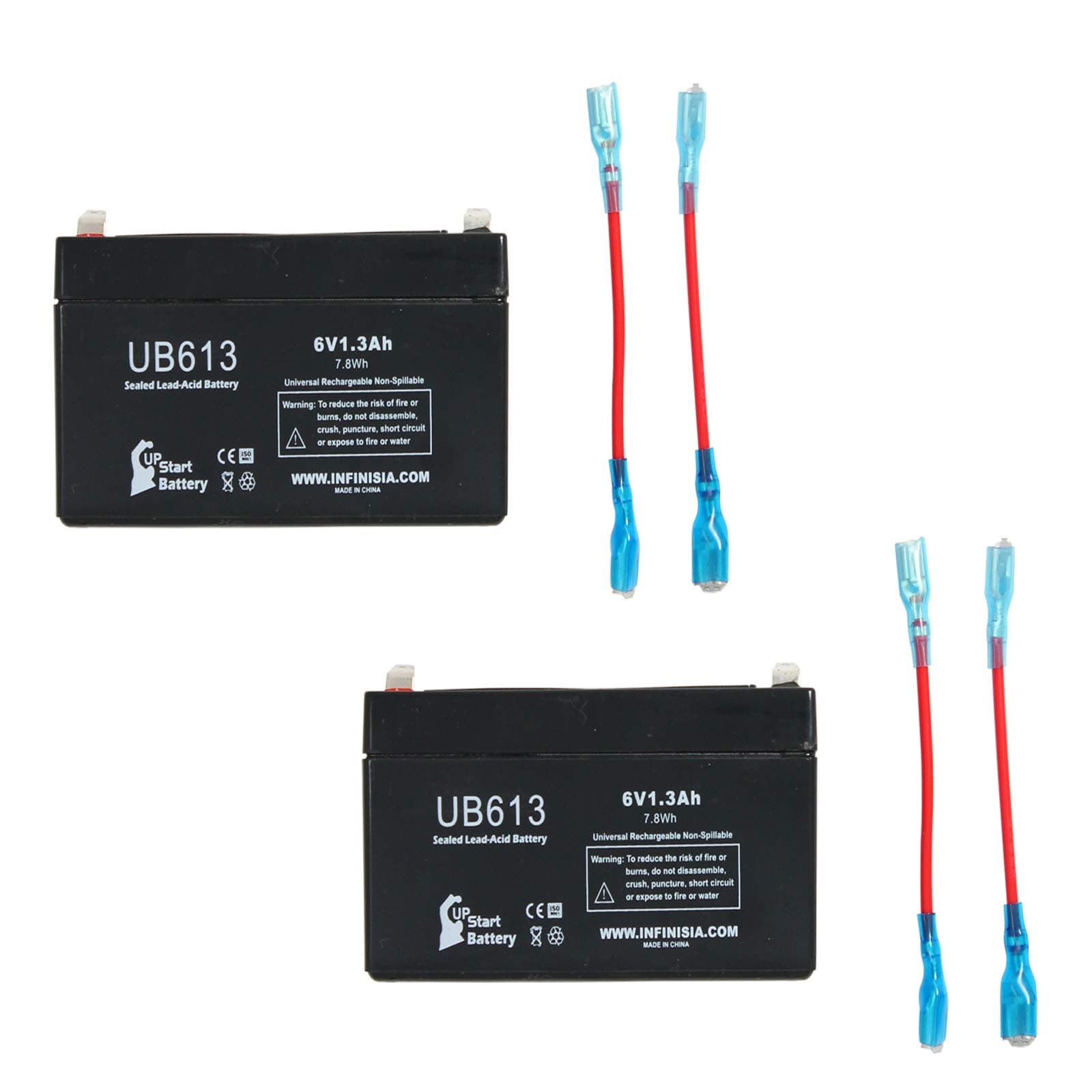 2 Pack - 6V SLA Battery Compatible with LICHPOWER DJW6-12, Casil/Chee Yuen Industrial Ca613, Exitronix Ex6v1.2a, Lichpower Djw6-12, Lintronics Lcr6v1.3p, Toyo 3fm1.3, Tempest Tr1.2-6, Battery Bp1.2-6