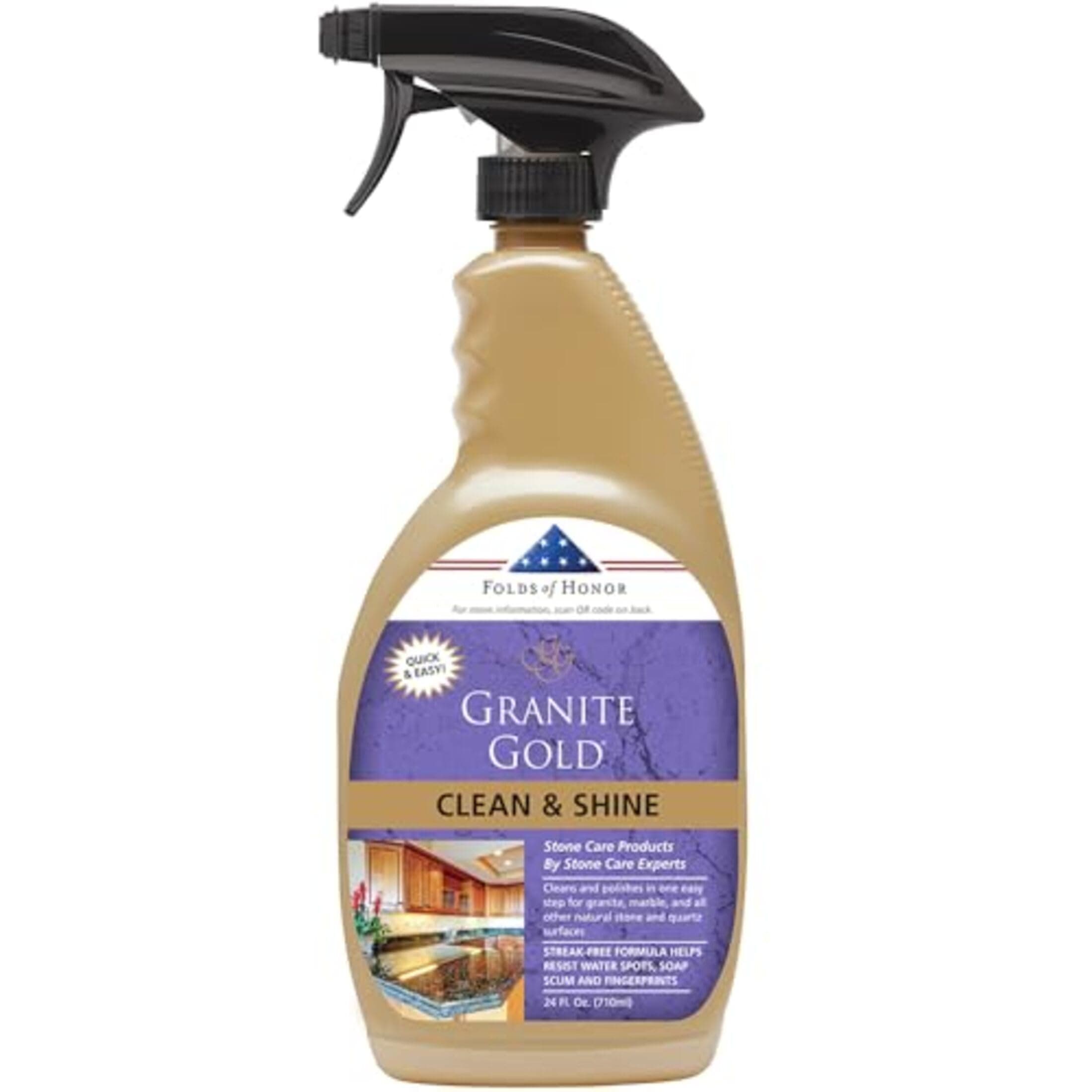 Clean and Shine Spray-Streak-Free Deep Cleaning & Polishing of Granite, Marble, Quartz, 24 Fl Oz (Pack of 1)