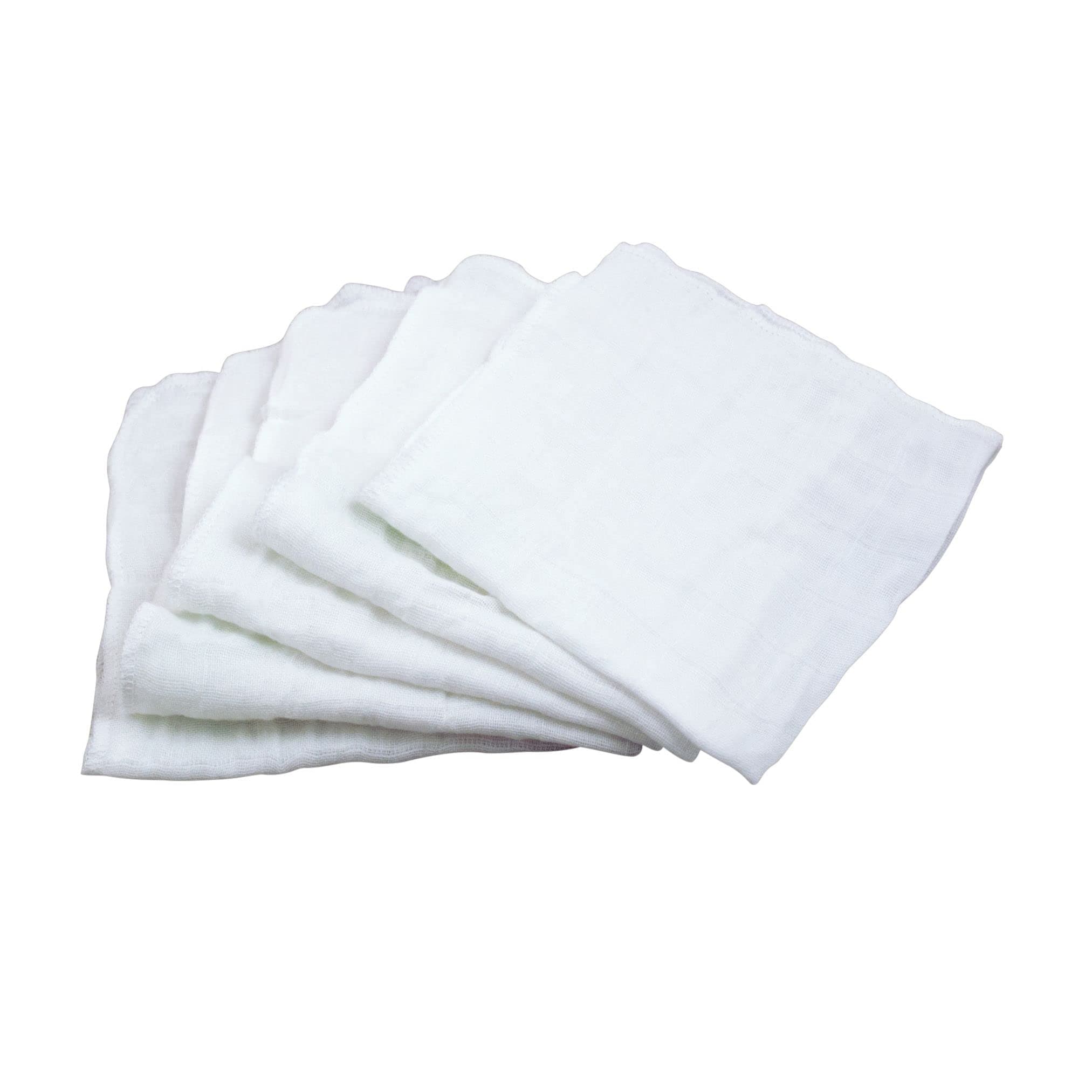 Green Sprouts REUsable Muslin Cloths Made From Organic Cotton (5 Pack) |REUsable Baby Wipes | Without Formaldehyde Or Azo Dyes | Multi-Purpose, Pre-Washed, Machine Washable