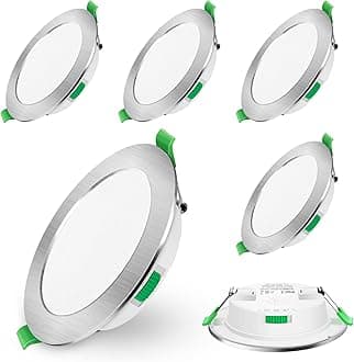 7W LED Recessed Ceiling Light, Dimmable 230V Downlights Ultra Slim 90-100mm Cutout, CCT Selectable Warm White 3000K Neutral White 4000K Cool White 6500K, LED Spotlights for Bathroom Kitchen, 6 Pack