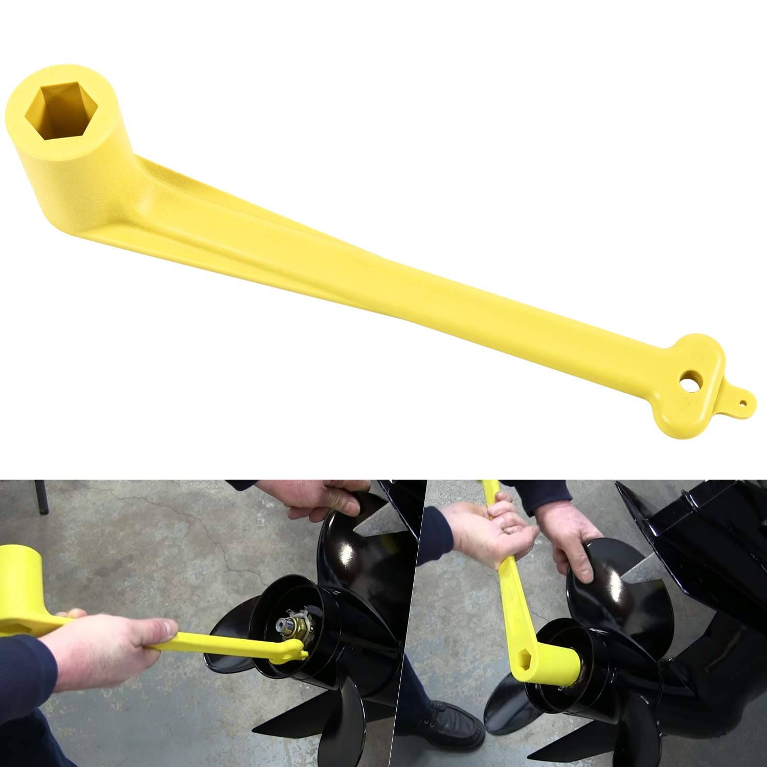 Yoursme Polymer Light-Weight Propeller Wrench 1-1/16" Marine Boat Nut Propeller Wrench for Mercury/Mercruiser/Alpha Replaces 91-859046Q4 Yellow, Rustproof Plastic