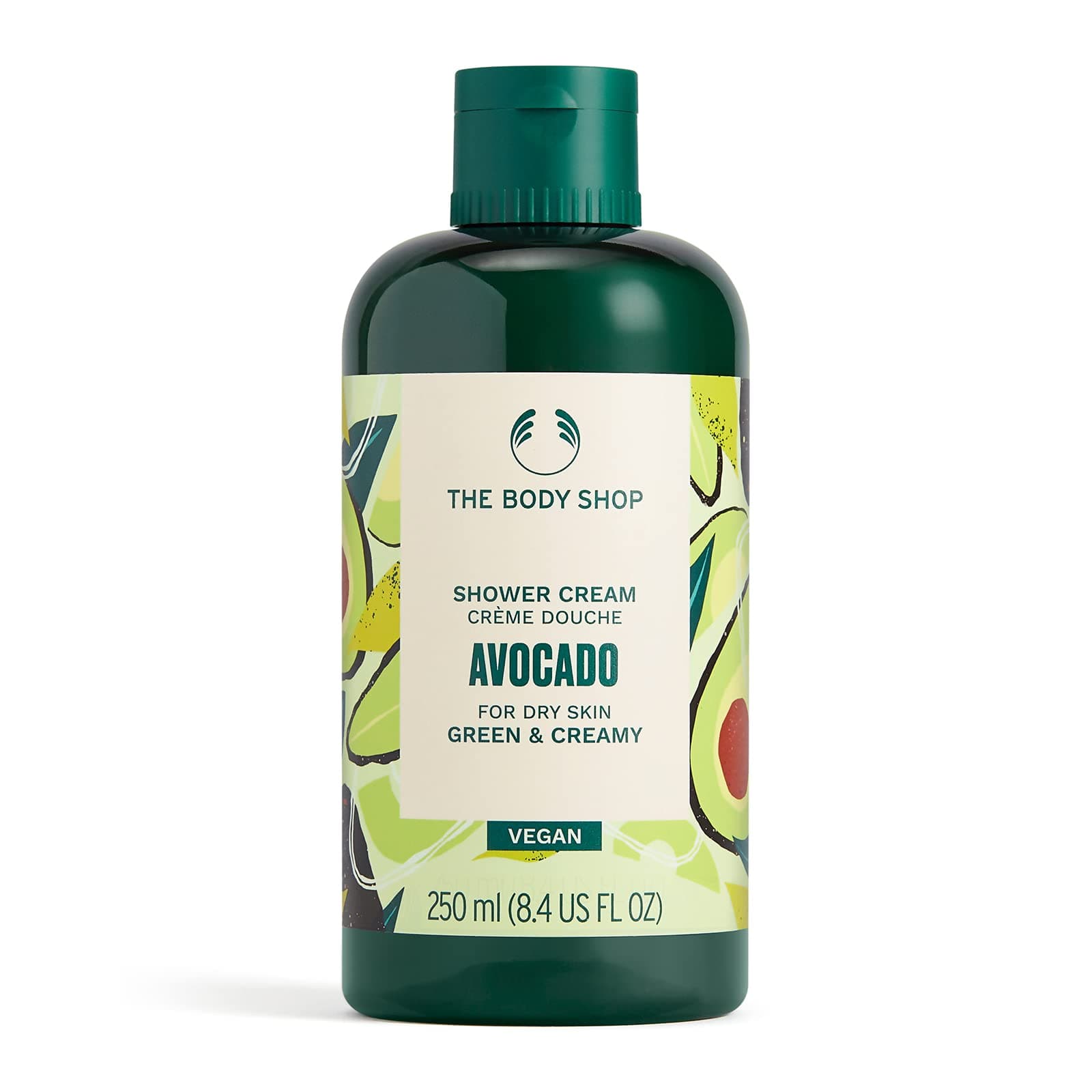 The Body Shop Avocado Shower Cream, for Dry Skin – Cleanses and Nourishes – Vegan – 8.4oz