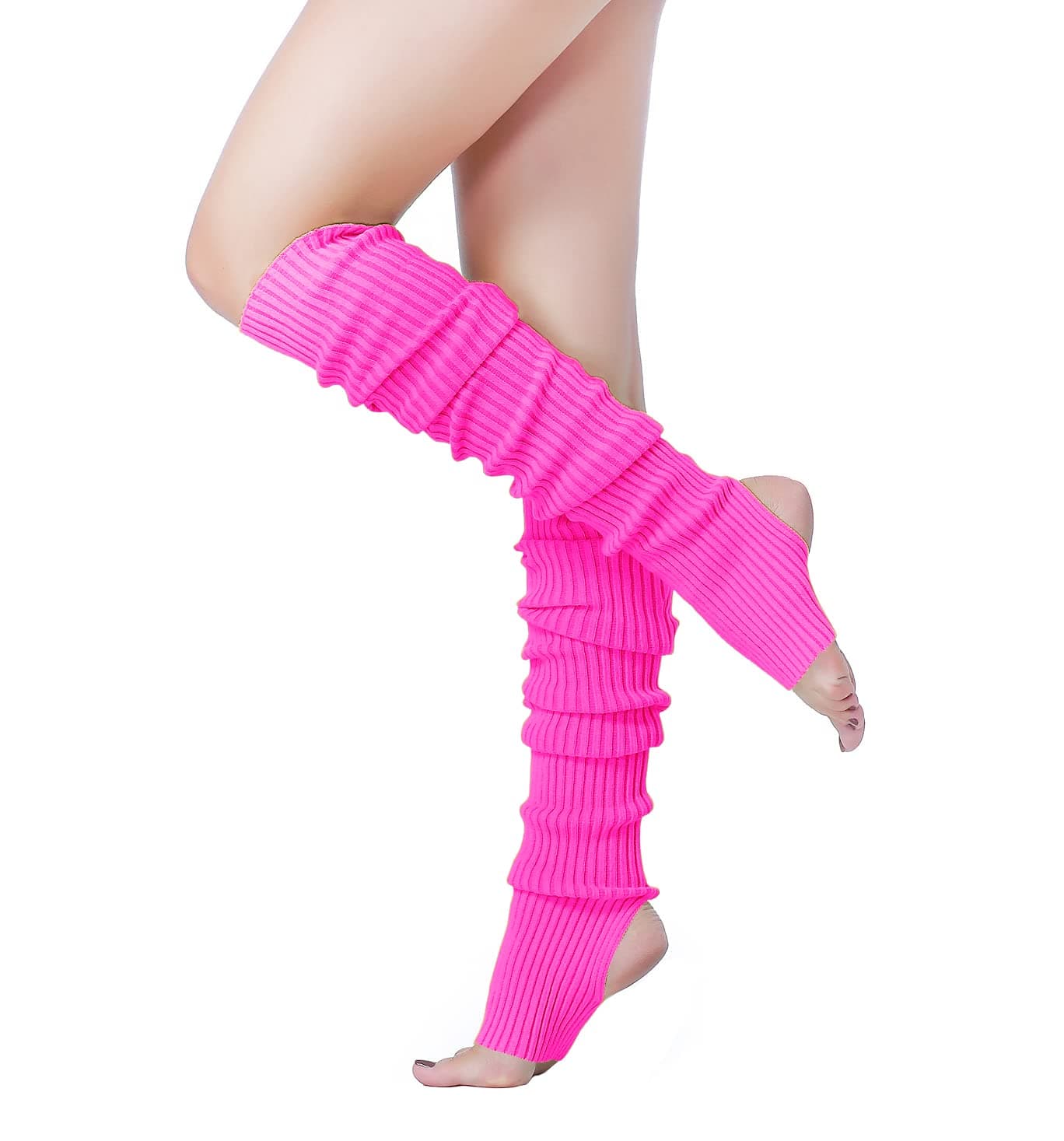 v28 Long Leg Warmer, Women’s Men 80s Party Ribbed Knit Dance Sports