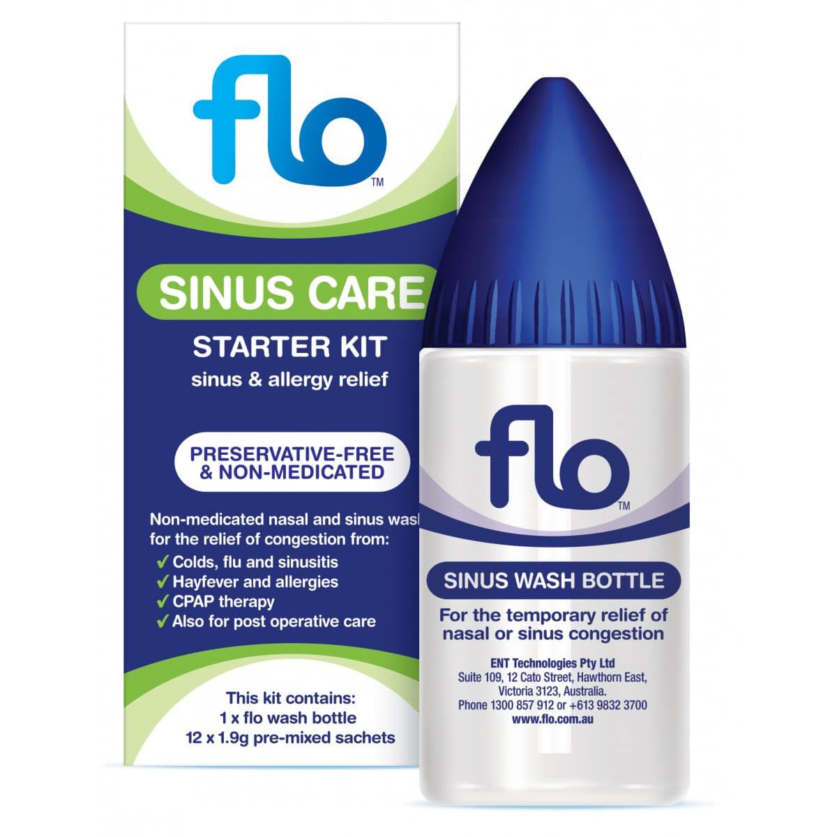 FLO Sinus Care Starter Kit 12 Sachets