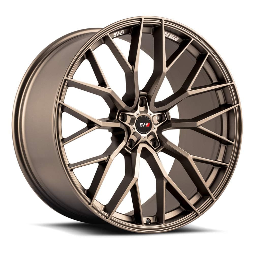 22" Inch Savini SV-F2 Flow Form Matte Bronze Wheels Rims Only | Set of 4 | Fits (2013-2017) Volkswagen Golf GTI MK7 | Includes 2 Kulture Motorsports Decals