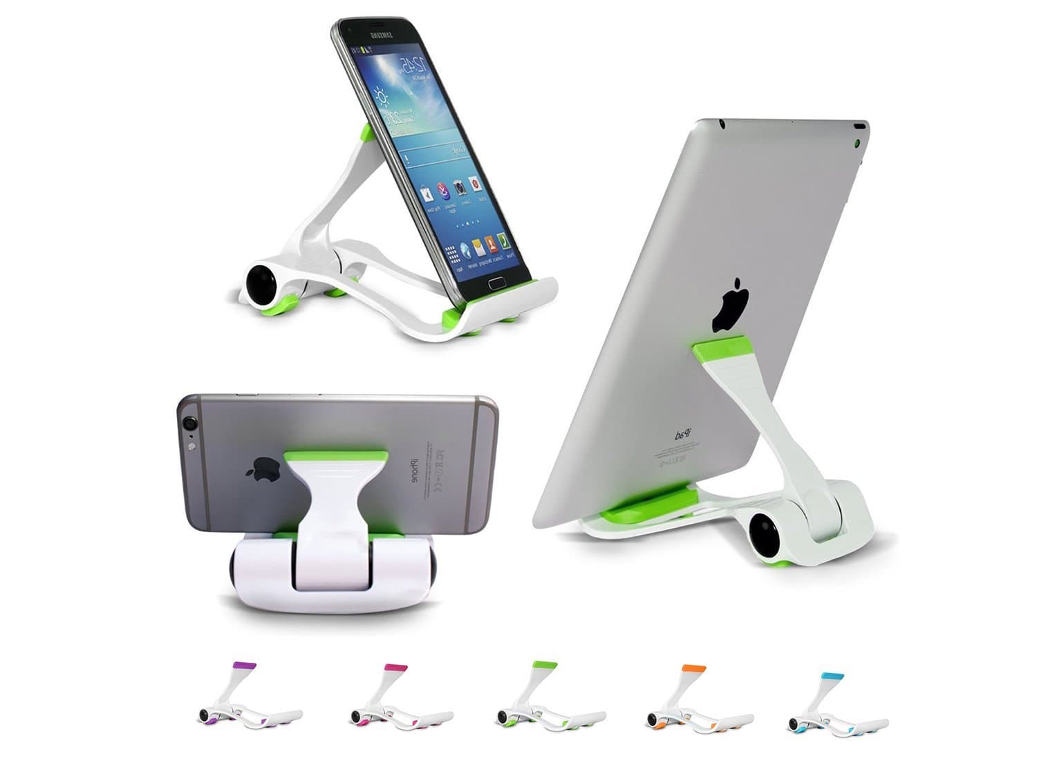 Tablet Stand, Portable Multi-angle Adjustable Phone Stand For Kindle iPhone 6 Plus/6/5/5S/5C/4/4S Smartphone, iPad Air 2/1,iPad Pro,iPad 4/3/2, iPad Mini 3/2/1, Samsung Galaxy Tab S6 S5 S4 S3 S4 Phone, LG, e-book, E-Readers,Kindle Fire,Cellphone,Green Color