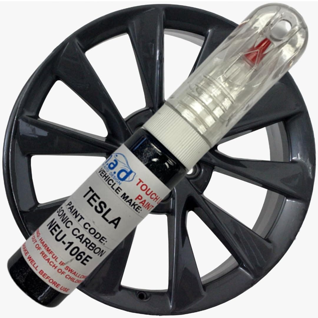 Car Touch Up Paint Pen Compatible with TESLA SONIC CARBON NEU-106E ALLOY WHEEL - 20ml Precision Scratch Repair Kit with Needle & Brush - UK Mixed Automotive Paint Pen (JUST PAINT)