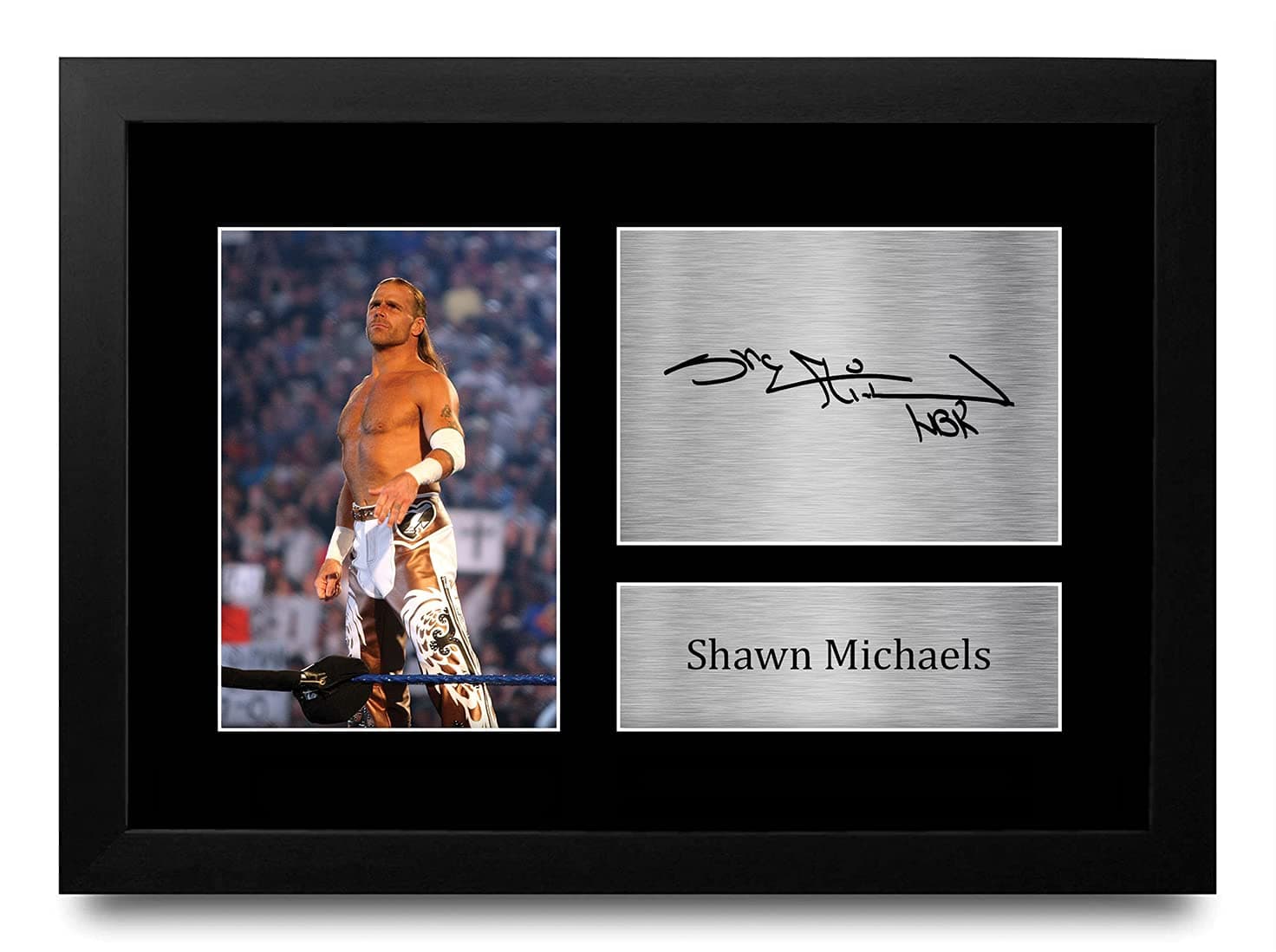 HWC Trading FR Shawn Michaels Gift Signed FRAMED A4 Printed Autograph WWF WWE Gifts Wrestling Print Photo Picture Display