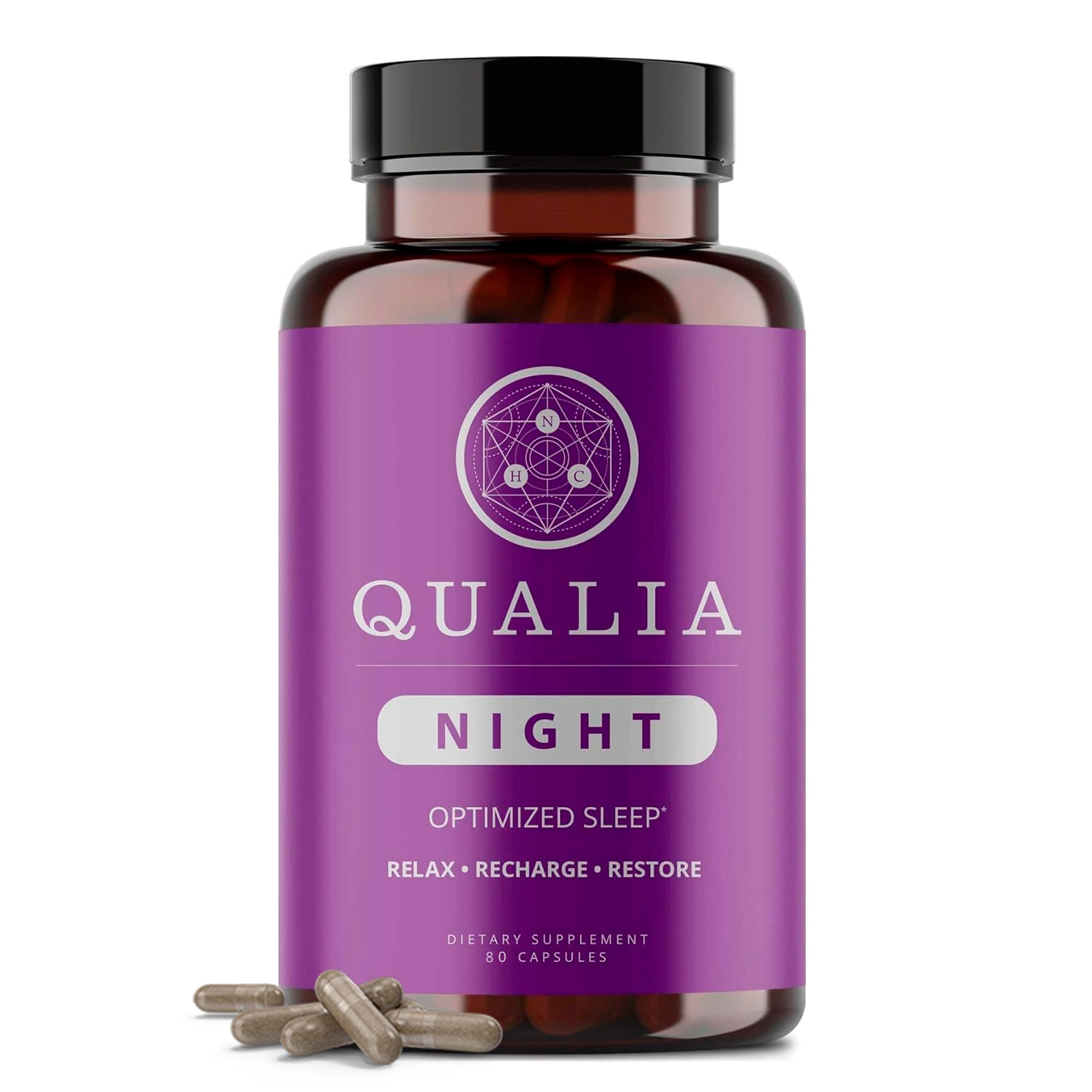 NEUROHACKER COLLECTIVE Qualia Night Sleep Aid | Non-Habit Forming | Science-Backed Supplement for Deep Refreshing Sleep | Melatonin-Free, Vegan, Non-GMO, Gluten-Free