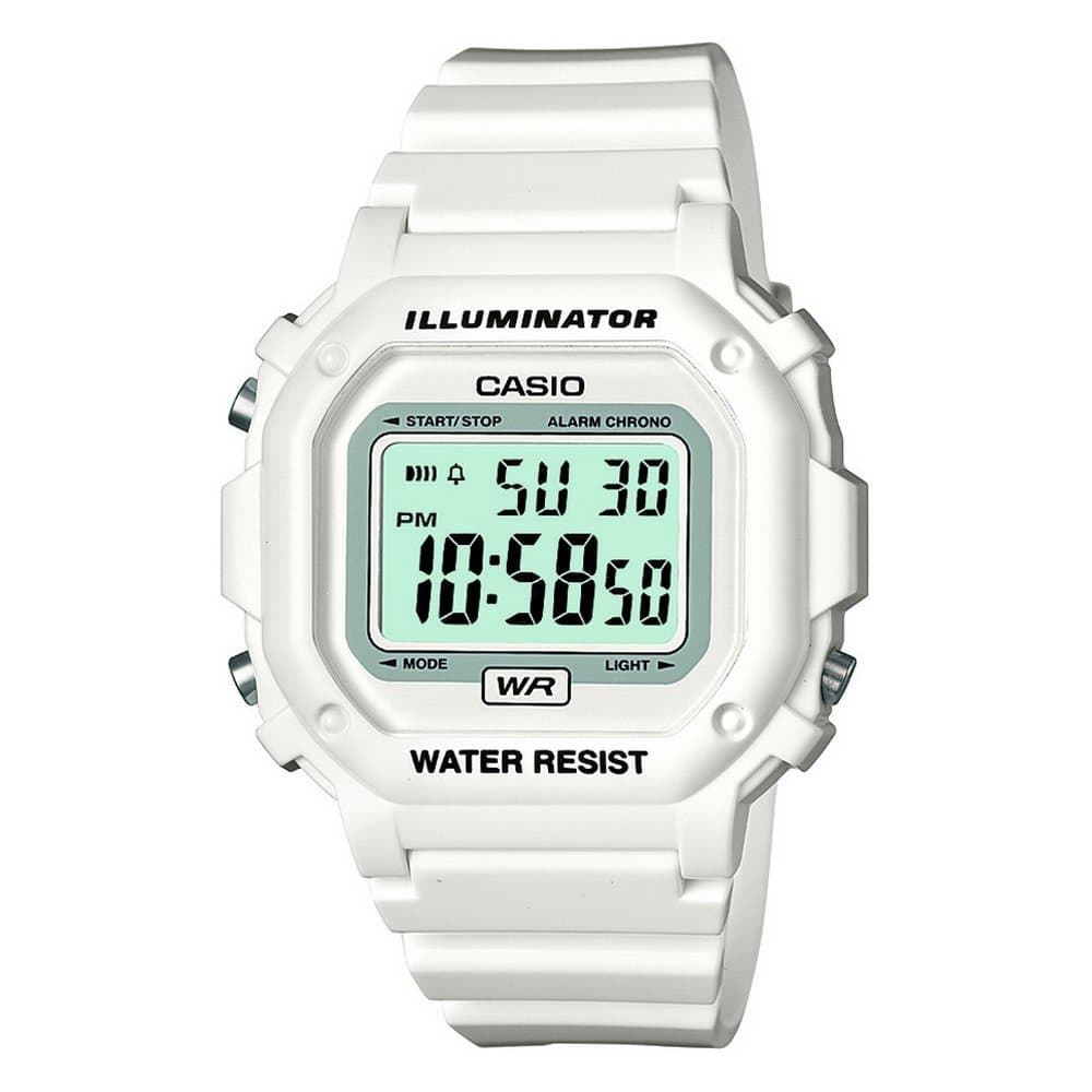 Casio F108WH-8A2CF Series | Digital Watch | Illuminator | Gray | Water Resistant | LED Light | Daily Alarm | 1/100 SEC Stopwatch | 3 Hands (HR, Min, SEC)| Date/Day Display| Daily Alarm| 7 Year Battery