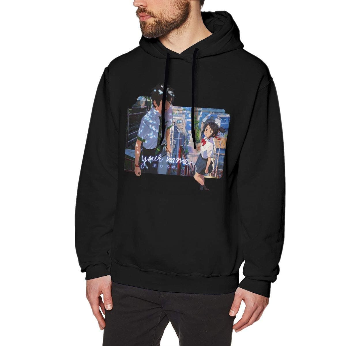 Your Name Anime Sweatshirt for Men Hoodies Black