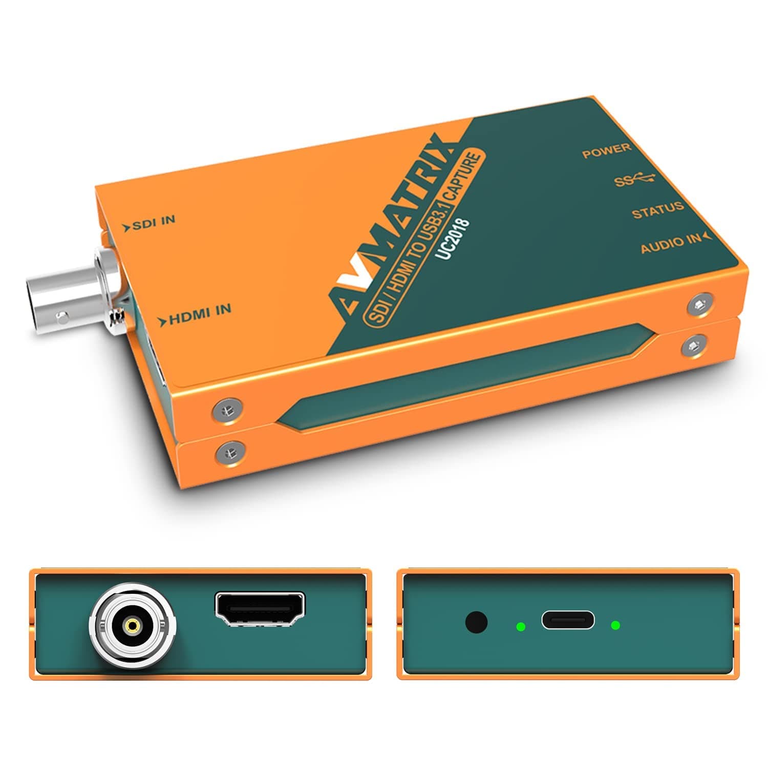 UC2018 Video Capture Card SDI&HDMI to USB 3.0(Gen1) 1080P60 Uncompressed (YUY2) Video Capture with Line in for Video Conferencing Telemedicine Online Education on OBS, Zoom, Teams, PC/Mac