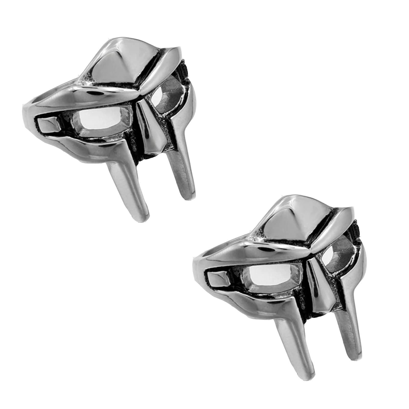 Yeky Mf Doom Mask Ring, Pharaoh Mask Rings, Nordic Pagan Silver Metal Rings, Punk Retro Stainless Steel Couple Ring (11#)