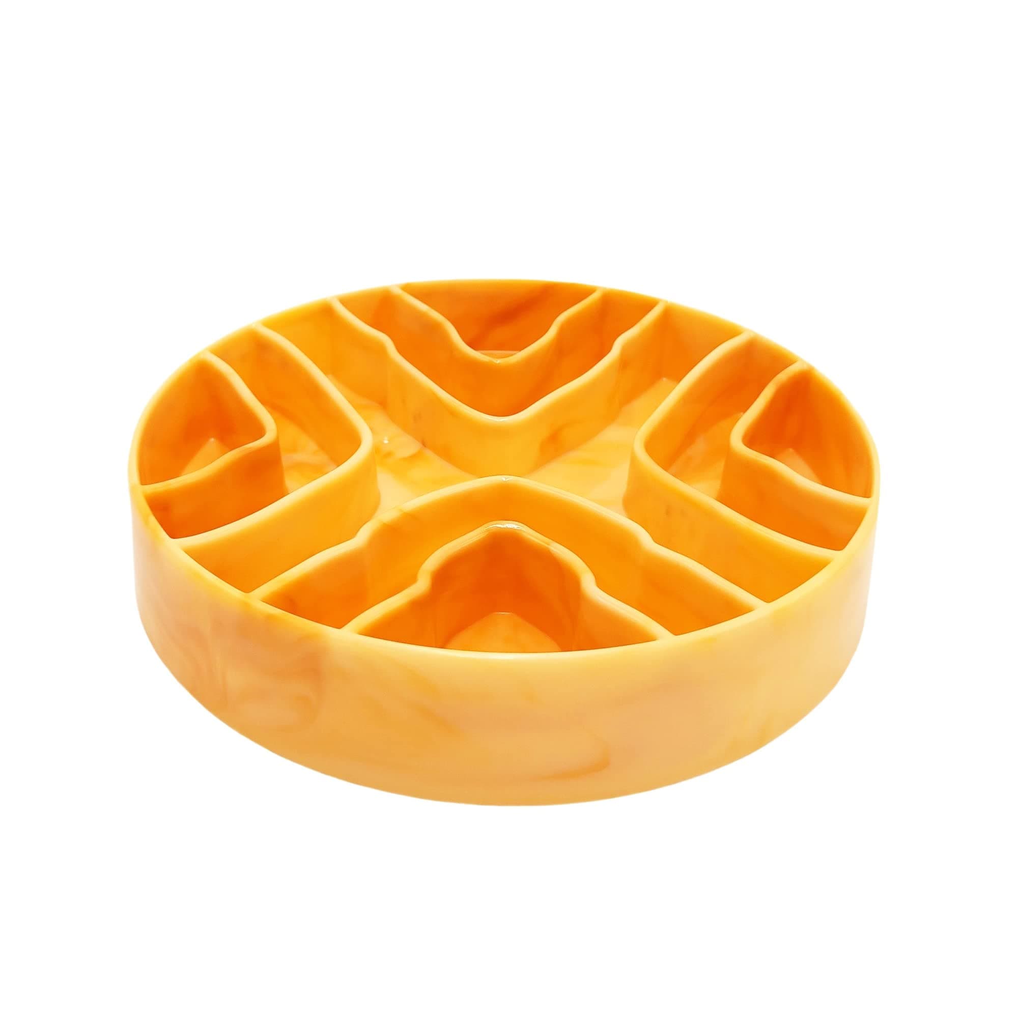 8 Inch Slow Feeder Bowl,Dog Slow Feeder Bowl,Dog Bowl,Cat Bowls, Anti Gulping Healthy Eating, Slow Feeder Pet Bowl,Slow Eating Healthy Design for Small Medium Size Dogs & Cats (Light Gold)