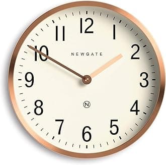 NEWGATE® Master Edwards wall clock | Mid century style clock | 30cm | Deep metal case with copper/rose gold finish | Modern retro design for kitchen, living room or office